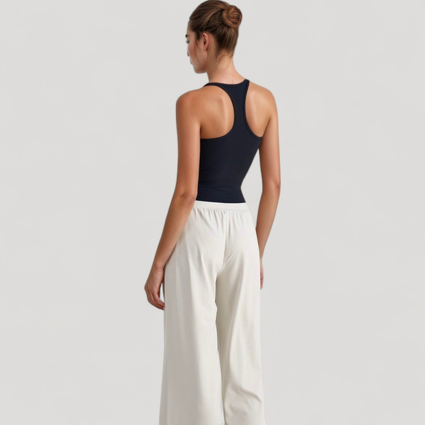 Anna-Kaci Active Women's Fitted Square Neck Tank Top with Built-In Bra and Racerback Design for Active and Casual Comfort