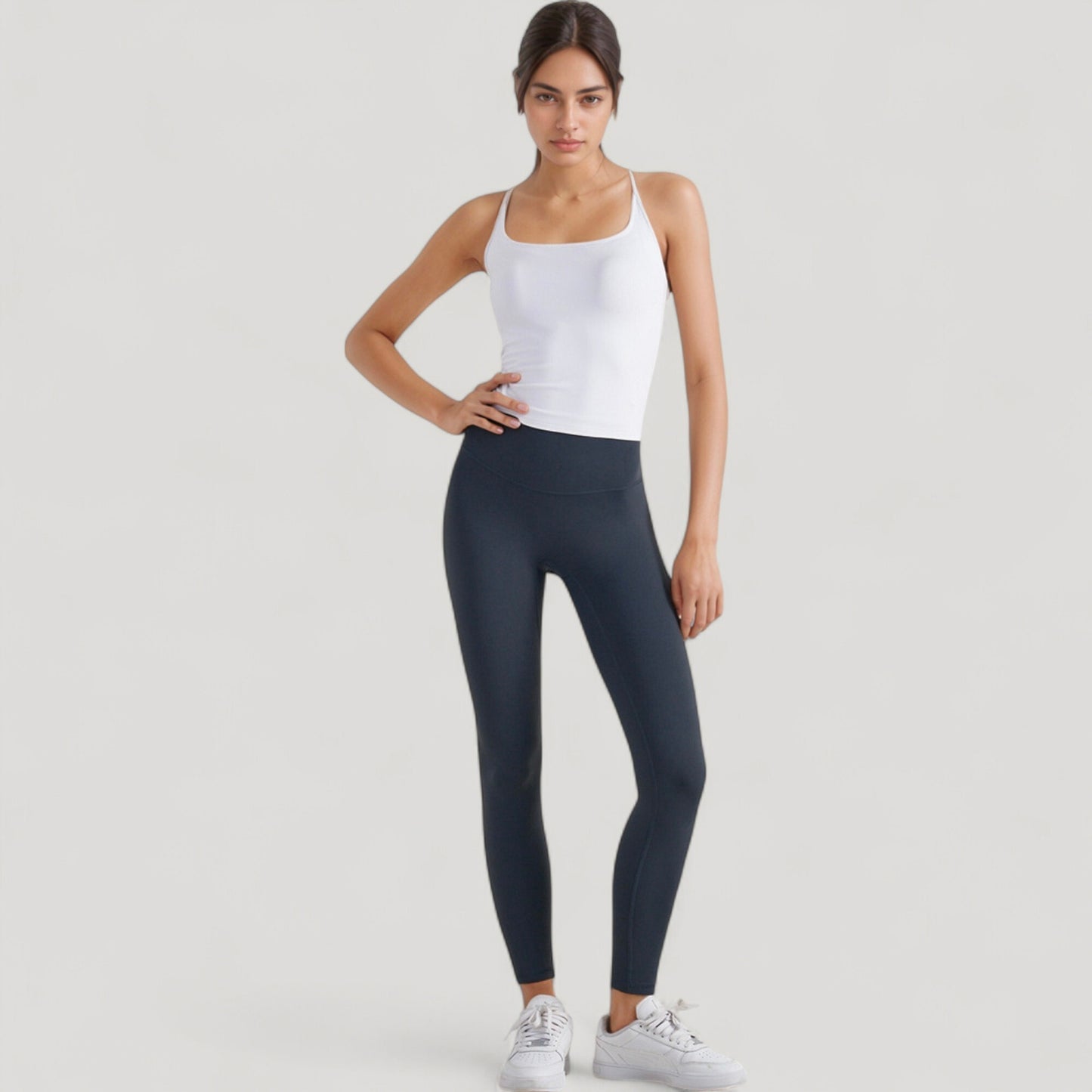Anna-Kaci Active Women's Fitted Square Neck Tank Top with Built-In Bra and Racerback Design for Active and Casual Comfort