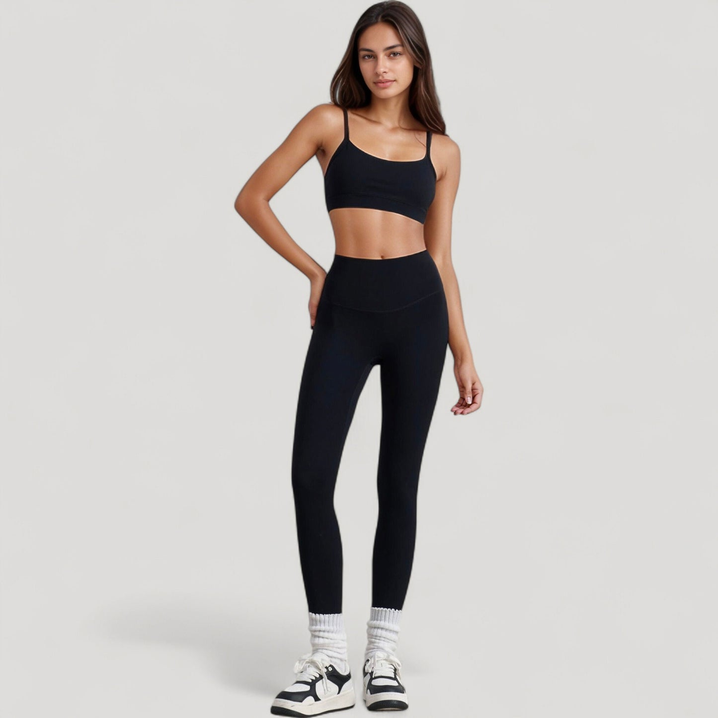Anna-Kaci Active Women's Scoop Neck Sports Bra Top with Adjustable Thin Straps and Seamless Lightweight Fabric