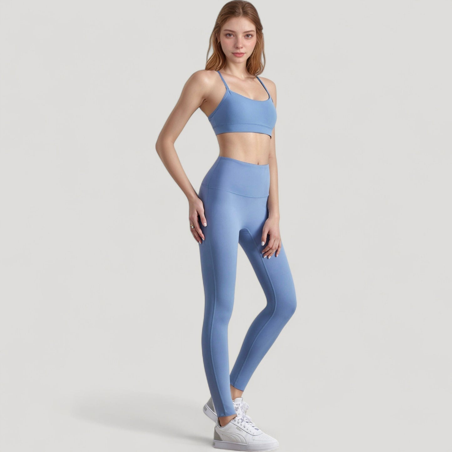 Anna-Kaci Active Women's Scoop Neck Sports Bra Top with Adjustable Thin Straps and Seamless Lightweight Fabric