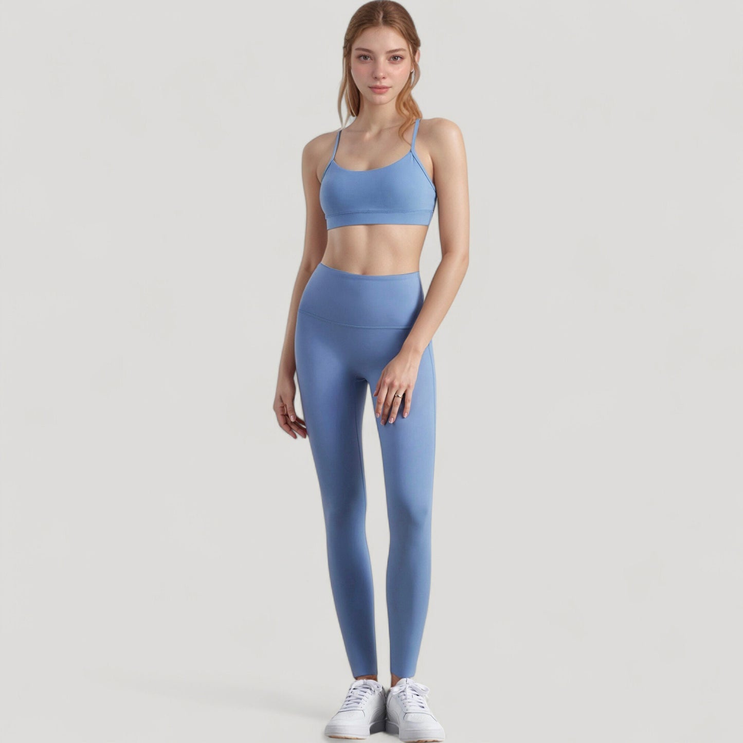 Anna-Kaci Active Women's Scoop Neck Sports Bra Top with Adjustable Thin Straps and Seamless Lightweight Fabric