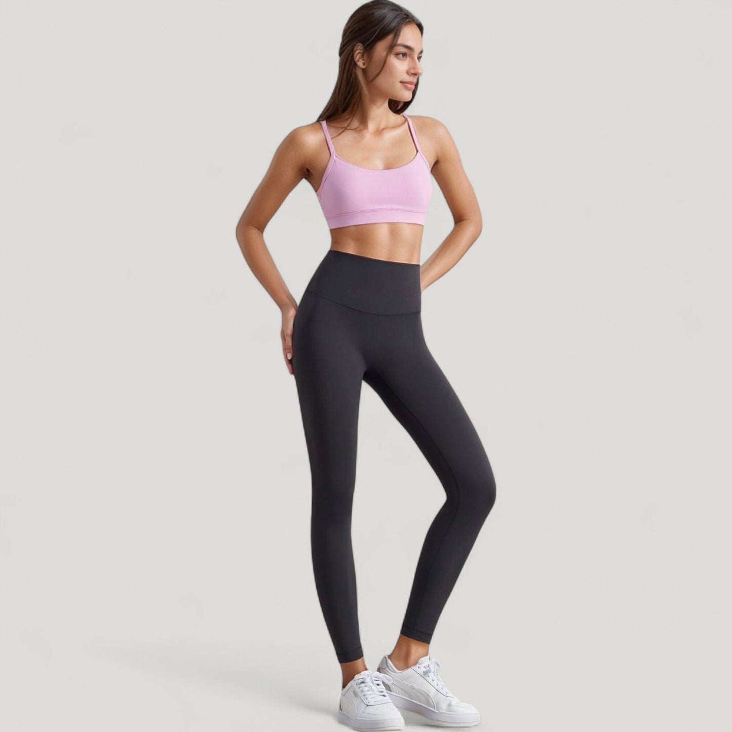 Anna-Kaci Active Women's Scoop Neck Sports Bra Top with Adjustable Thin Straps and Seamless Lightweight Fabric