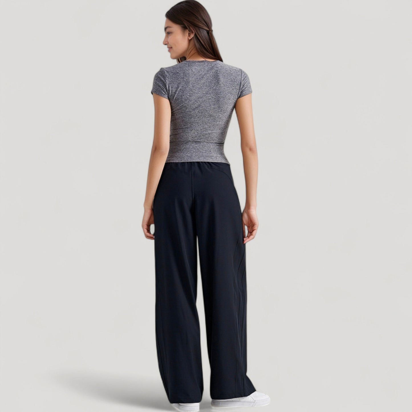 Anna-Kaci Active Women's Short Sleeve Fitted Crew Neck Top with Stretch Fabric for a Sleek and Comfortable Everyday Look