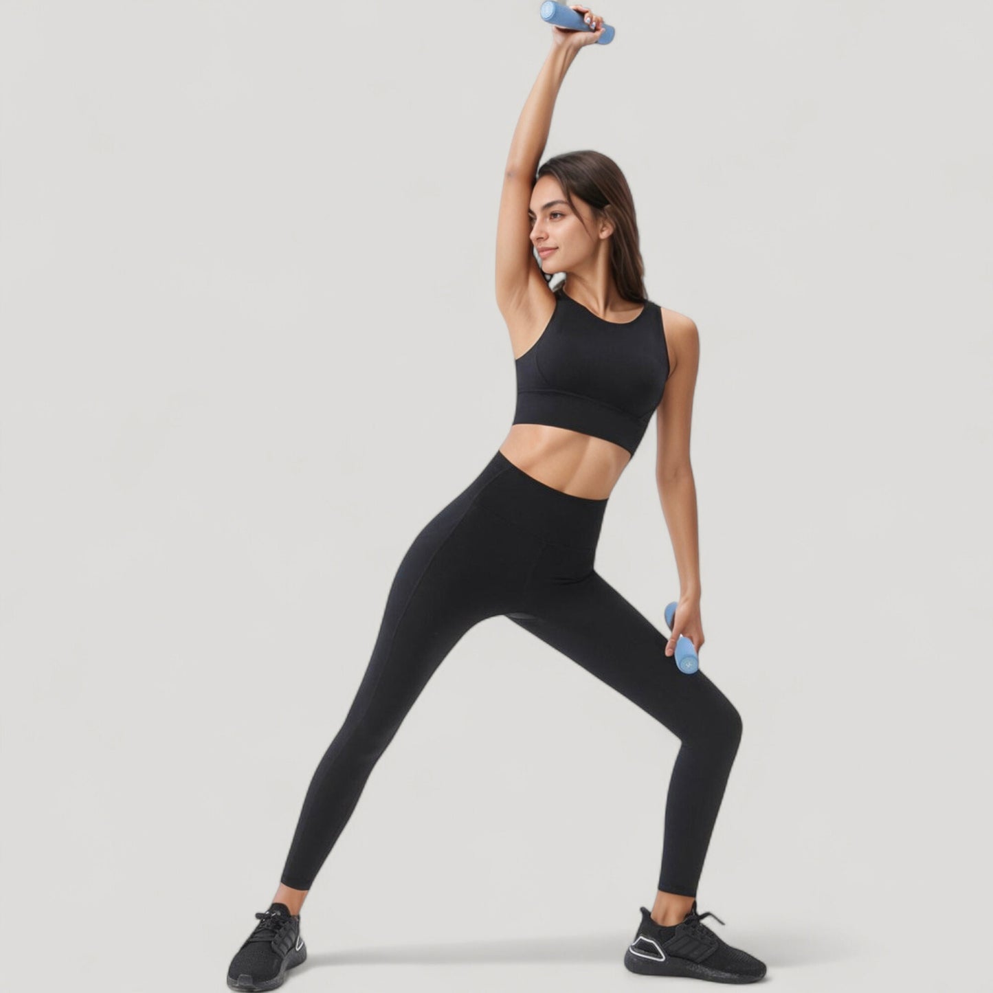 Anna-Kaci Active Women's High Neck Longline Sports Bra with Wide Straps and Keyhole Back for Stylish Medium Support