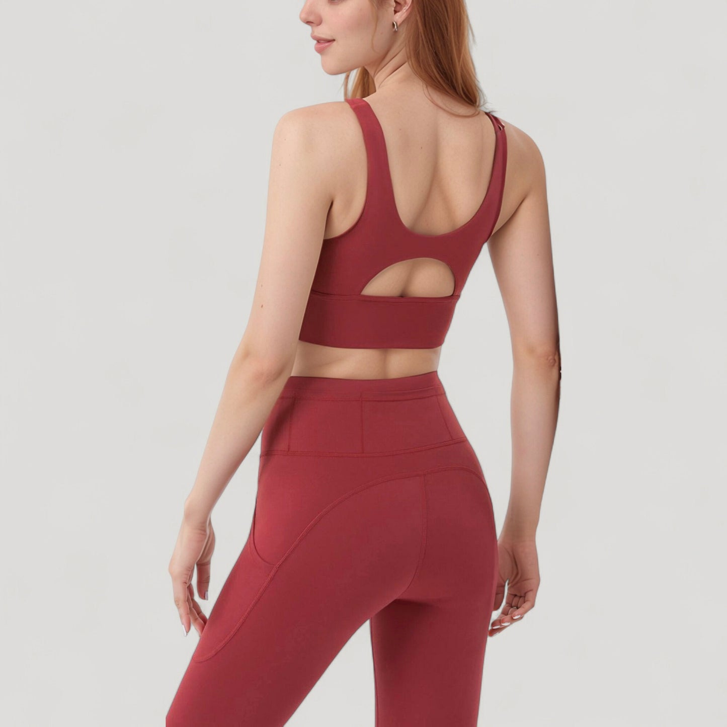 Anna-Kaci Active Women's High Neck Longline Sports Bra with Wide Straps and Keyhole Back for Stylish Medium Support