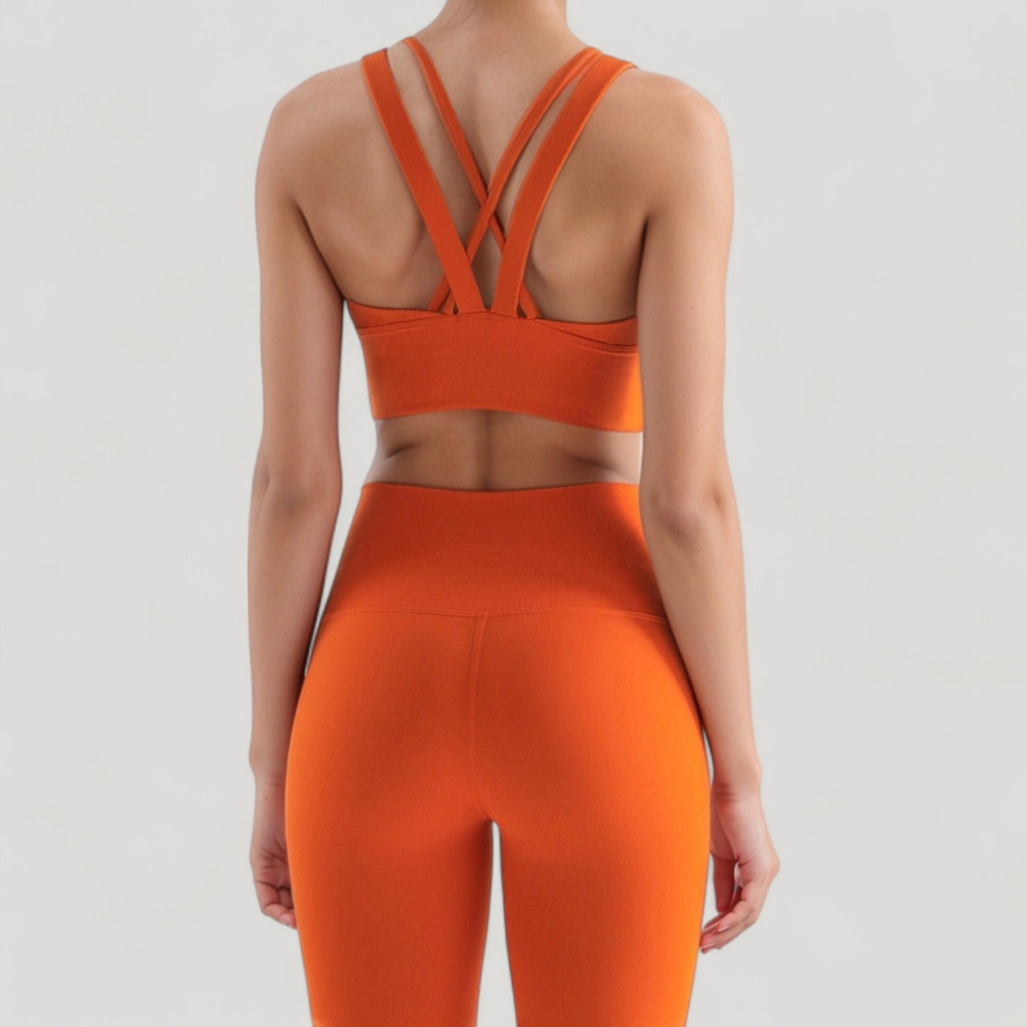Anna-Kaci Active Women's Strappy V Neck Sports Bra Top with Wide Shoulder Bands and Soft Stretch Fabric