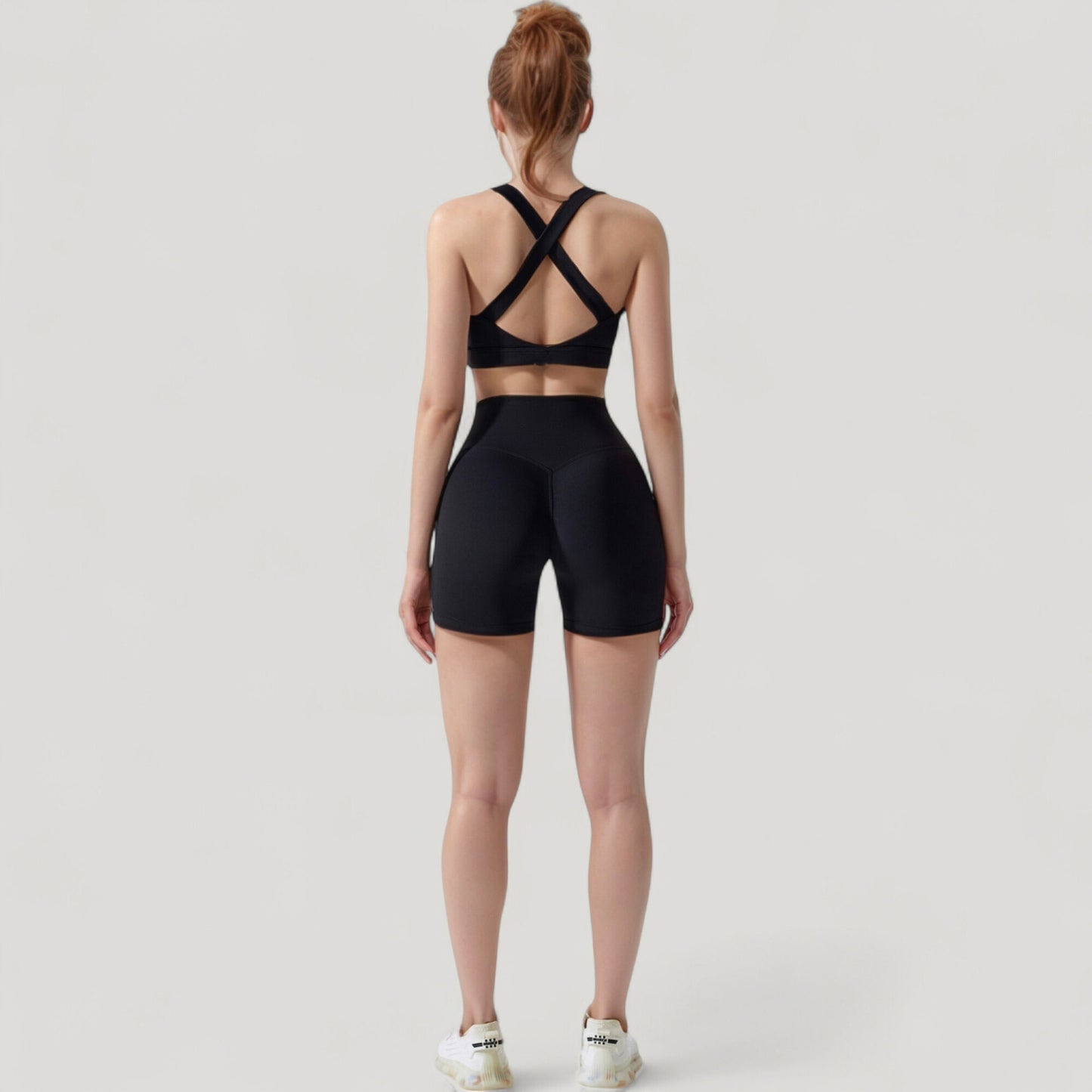 Anna-Kaci Active Women's Wide Strap Square Neck Sports Bra Top with Sculpted Seam Detail and Cropped Fit