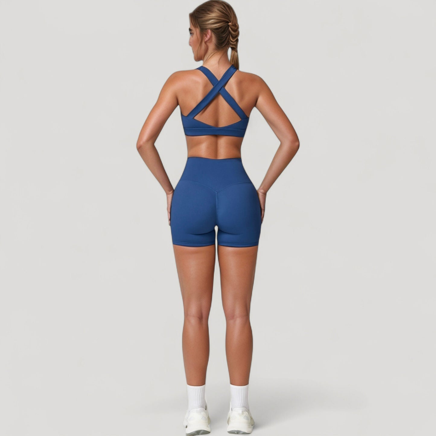 Anna-Kaci Active Women's Wide Strap Square Neck Sports Bra Top with Sculpted Seam Detail and Cropped Fit