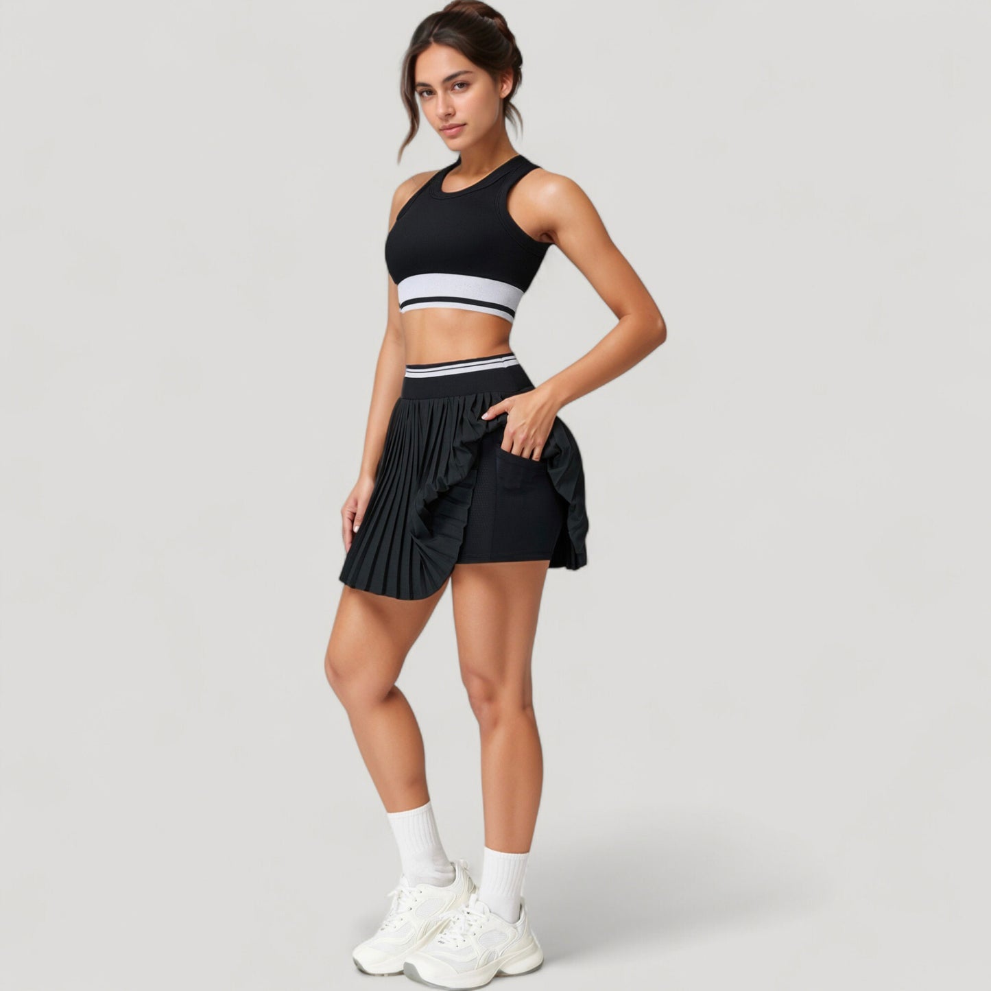 Anna-Kaci Active Women's Pleated Tennis Skirt with Built-In Shorts and Side Pocket for Sporty Style and Functional Movement