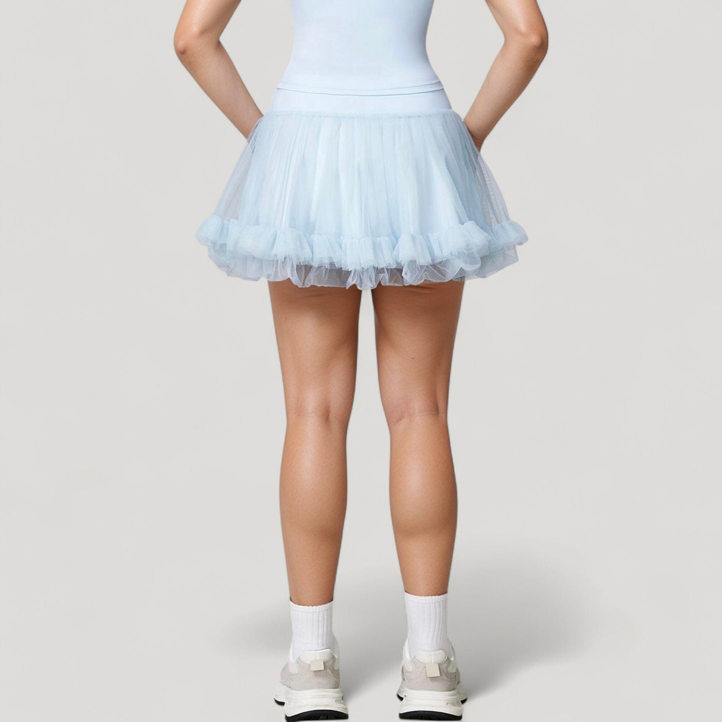 Anna-Kaci Active Women's Tulle Mini Skirt with Soft Lining and Layered Ruffle Hem for a Whimsical Ballet-Inspired Look