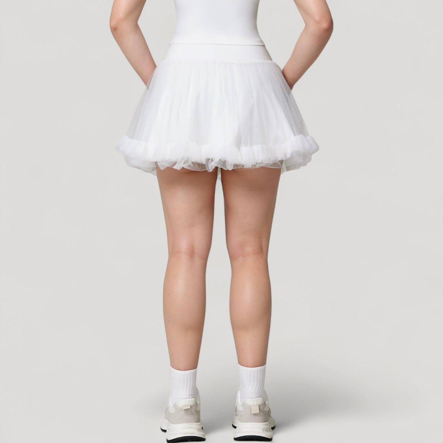 Anna-Kaci Active Women's Tulle Mini Skirt with Soft Lining and Layered Ruffle Hem for a Whimsical Ballet-Inspired Look