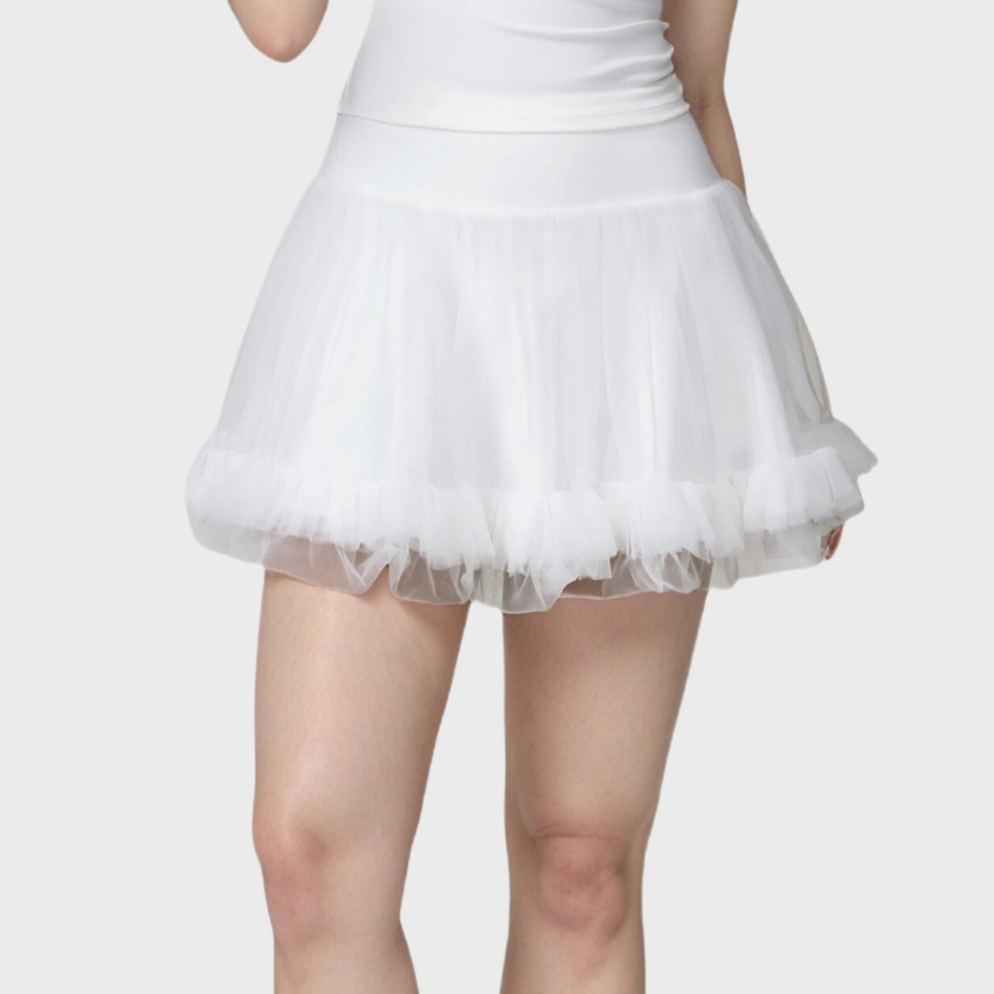 Anna-Kaci Active Women's Tulle Mini Skirt with Soft Lining and Layered Ruffle Hem for a Whimsical Ballet-Inspired Look