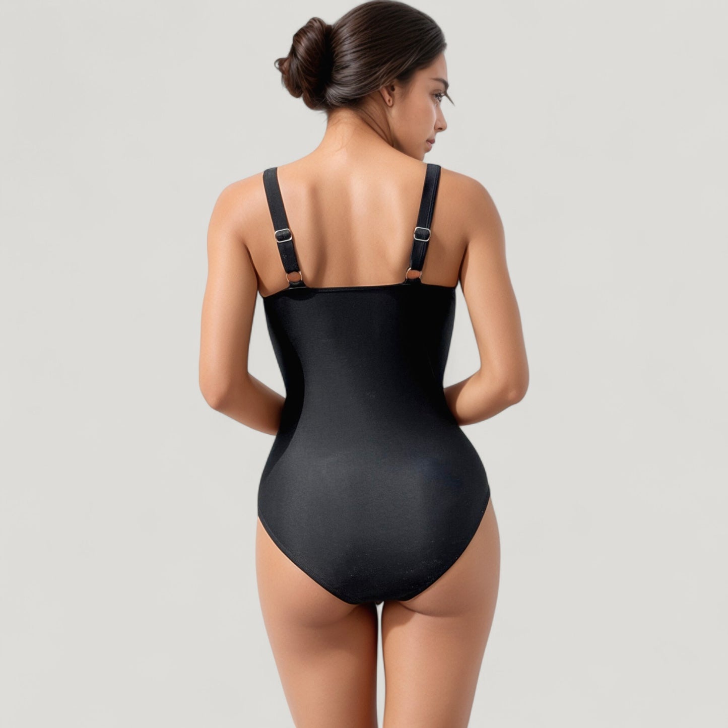 Anna-Kaci Swim Women's One-Piece Swimsuit with Ruched Floral Front Panel and Slimming Solid Side Insets