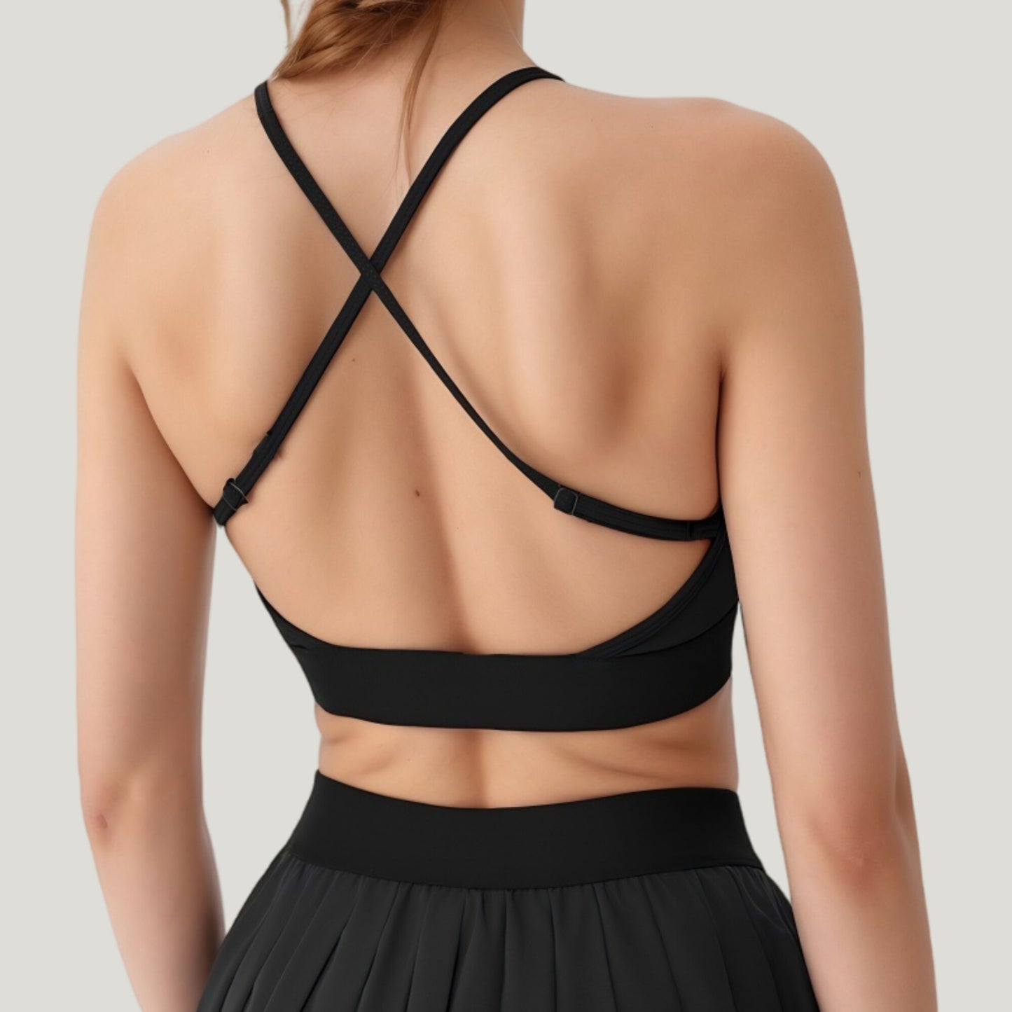 Anna-Kaci Active Women's Strappy Sports Bra with Scoop Neck and Wide Underband for Light to Medium Support