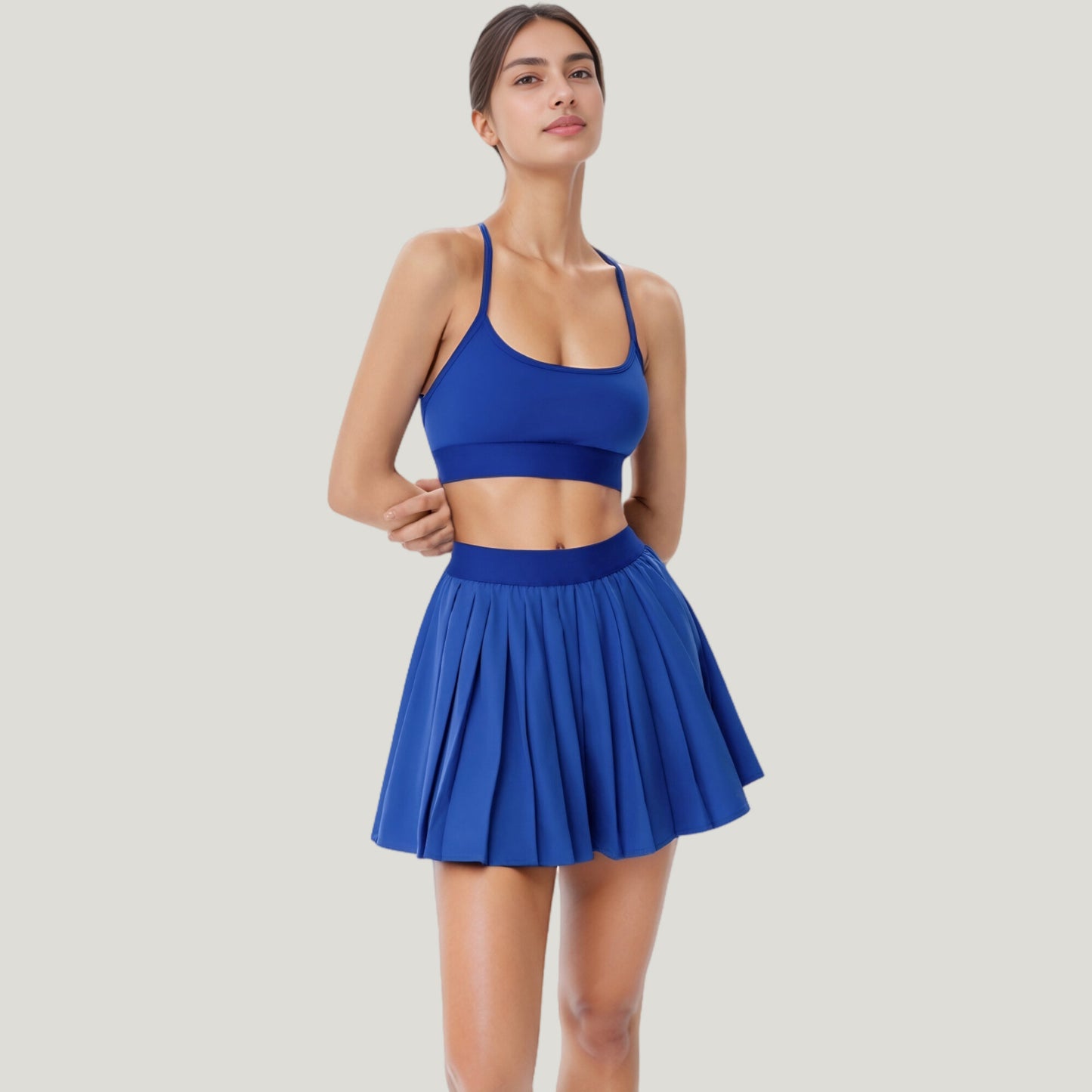 Anna-Kaci Active Women's Strappy Sports Bra with Scoop Neck and Wide Underband for Light to Medium Support