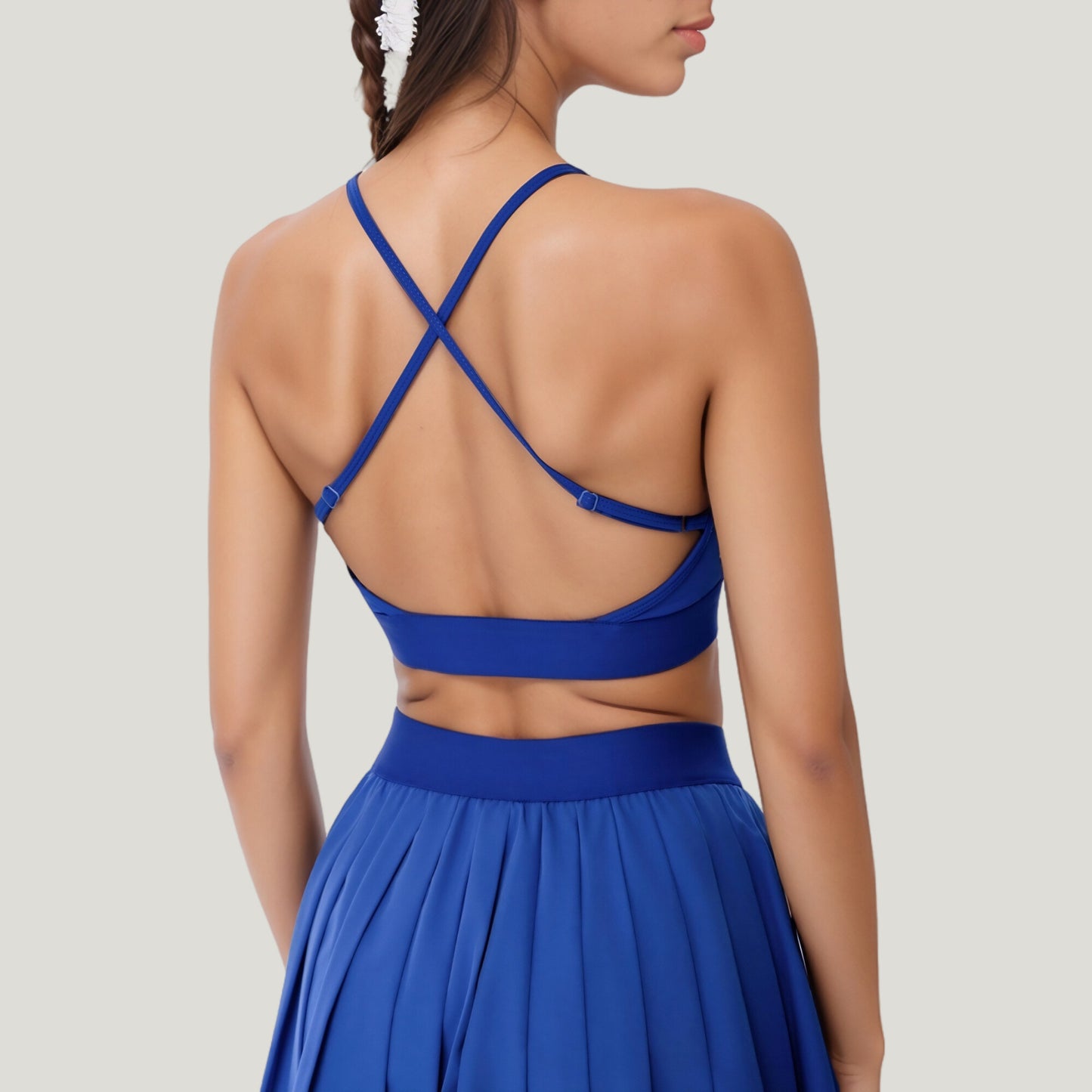 Anna-Kaci Active Women's Strappy Sports Bra with Scoop Neck and Wide Underband for Light to Medium Support