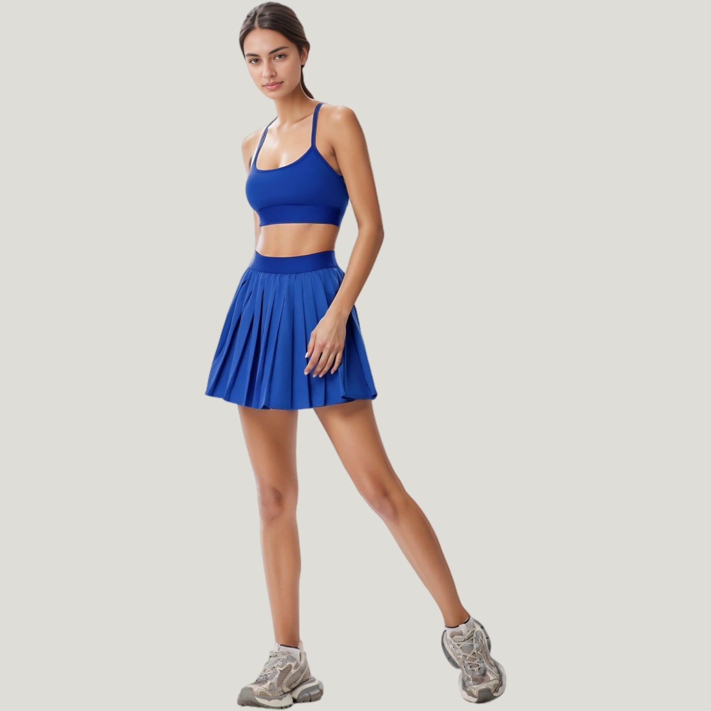 Anna-Kaci Active Women's Strappy Sports Bra with Scoop Neck and Wide Underband for Light to Medium Support