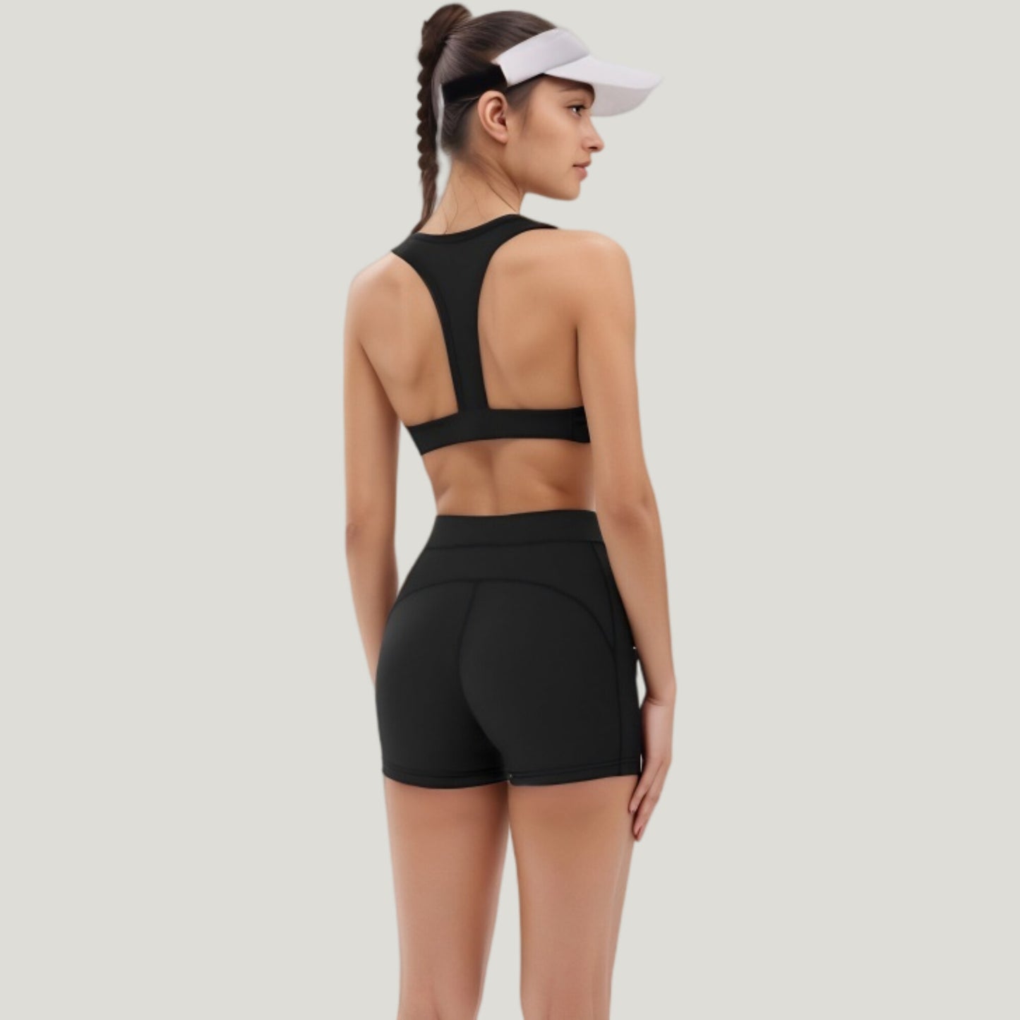 Anna-Kaci Active Women's Scoop Neck Racerback Sports Bra with Wide Straps and Seamless Underbust Design