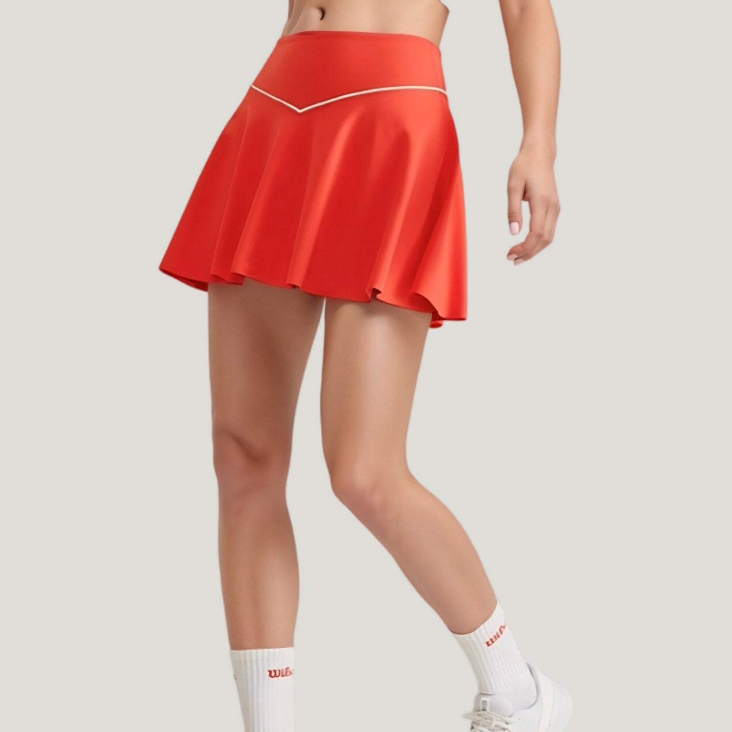 Anna-Kaci Active Women's High Waist Flare Tennis Skirt with Contrast Piping and Flowy Athletic Silhouette