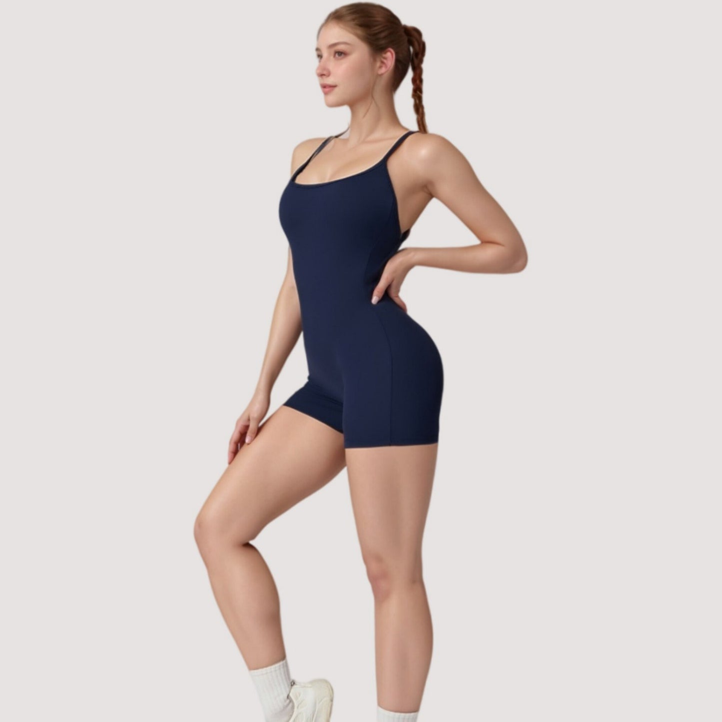 Anna-Kaci Active Women's Strappy Activewear Romper with Fitted Bodice and Stretch Fabric for Flexible Movement
