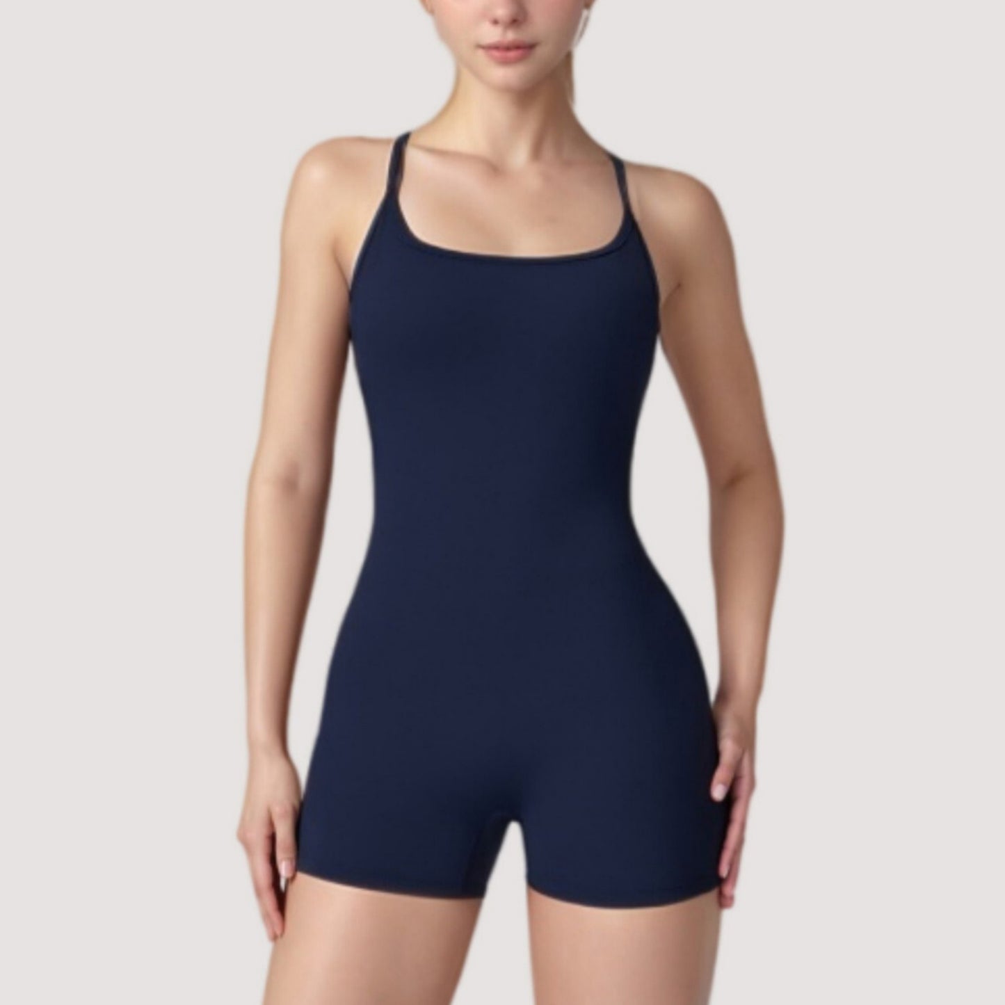 Anna-Kaci Active Women's Strappy Activewear Romper with Fitted Bodice and Stretch Fabric for Flexible Movement