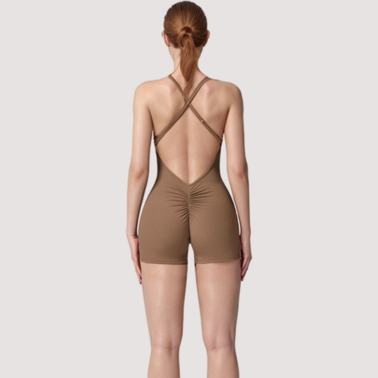 Anna-Kaci Active Women's Strappy Activewear Romper with Fitted Bodice and Stretch Fabric for Flexible Movement