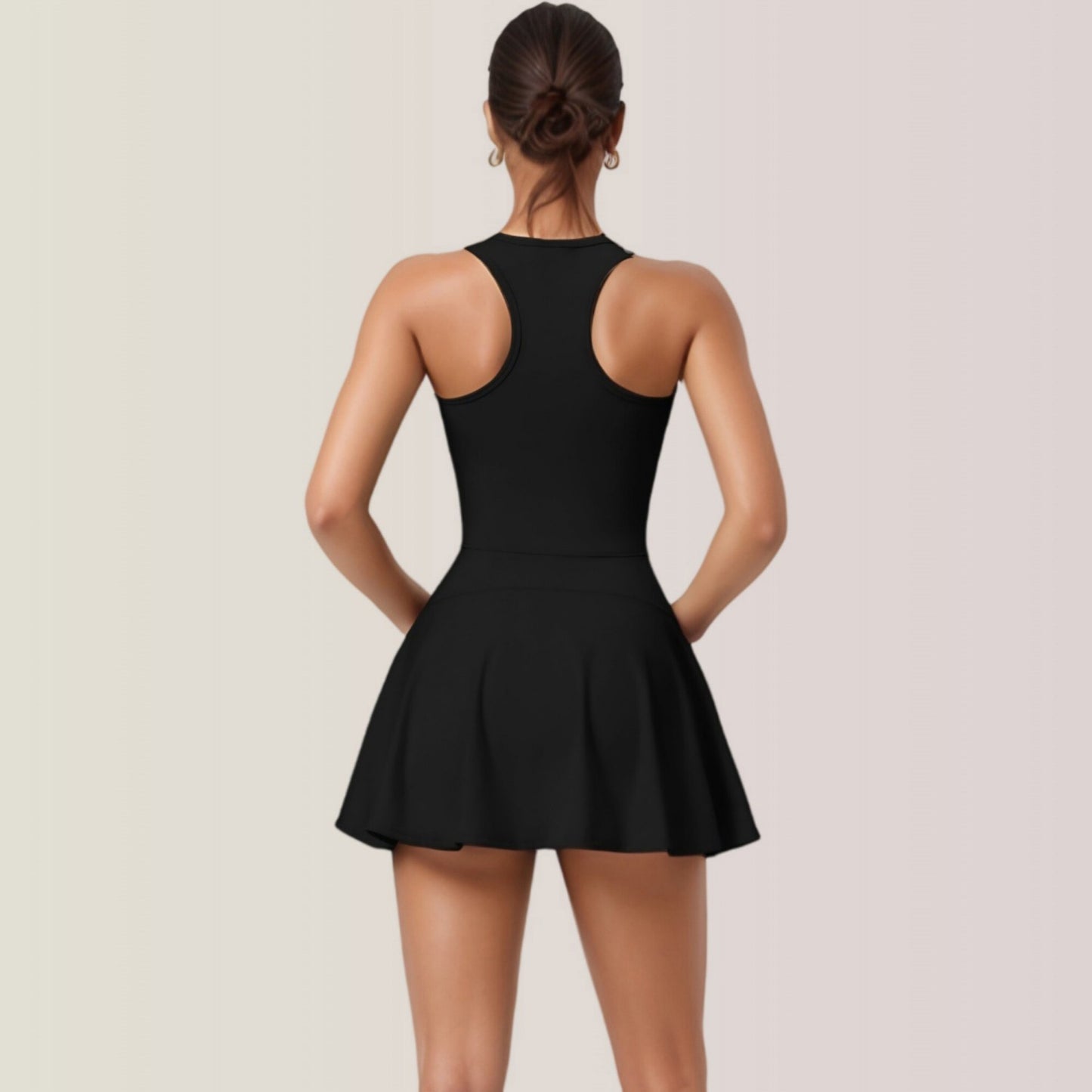 Anna-Kaci Active Women's Activewear Romper with Skirt Overlay and Built-In Shorts Design