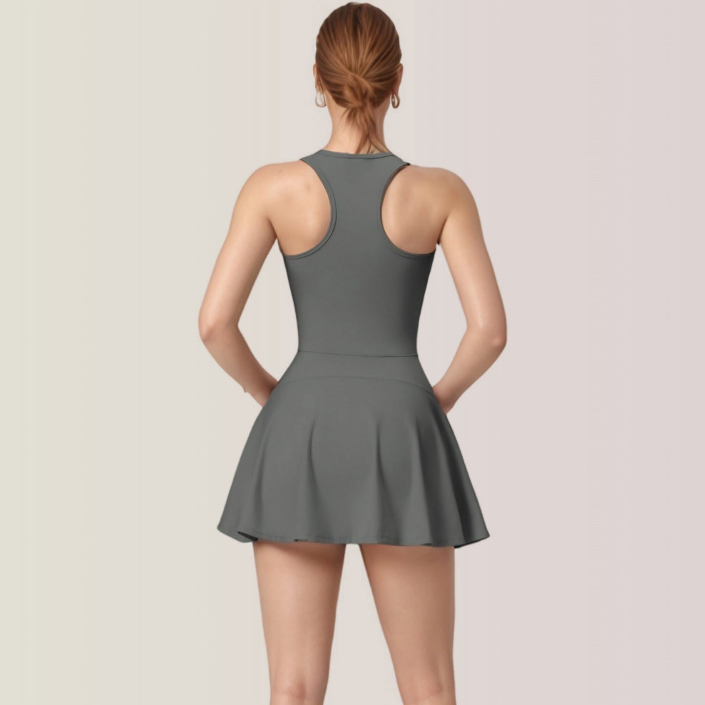 Anna-Kaci Active Women's Activewear Romper with Skirt Overlay and Built-In Shorts Design