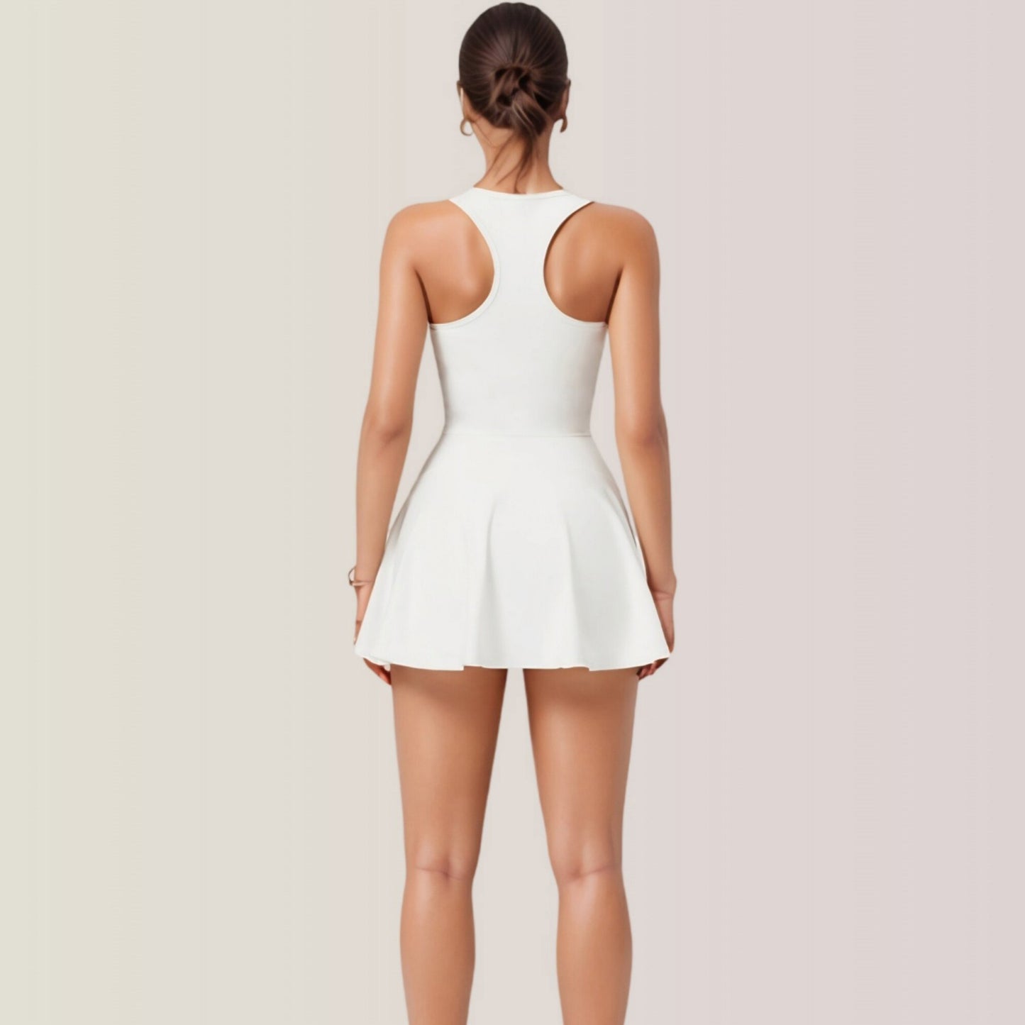 Anna-Kaci Active Women's Activewear Romper with Skirt Overlay and Built-In Shorts Design