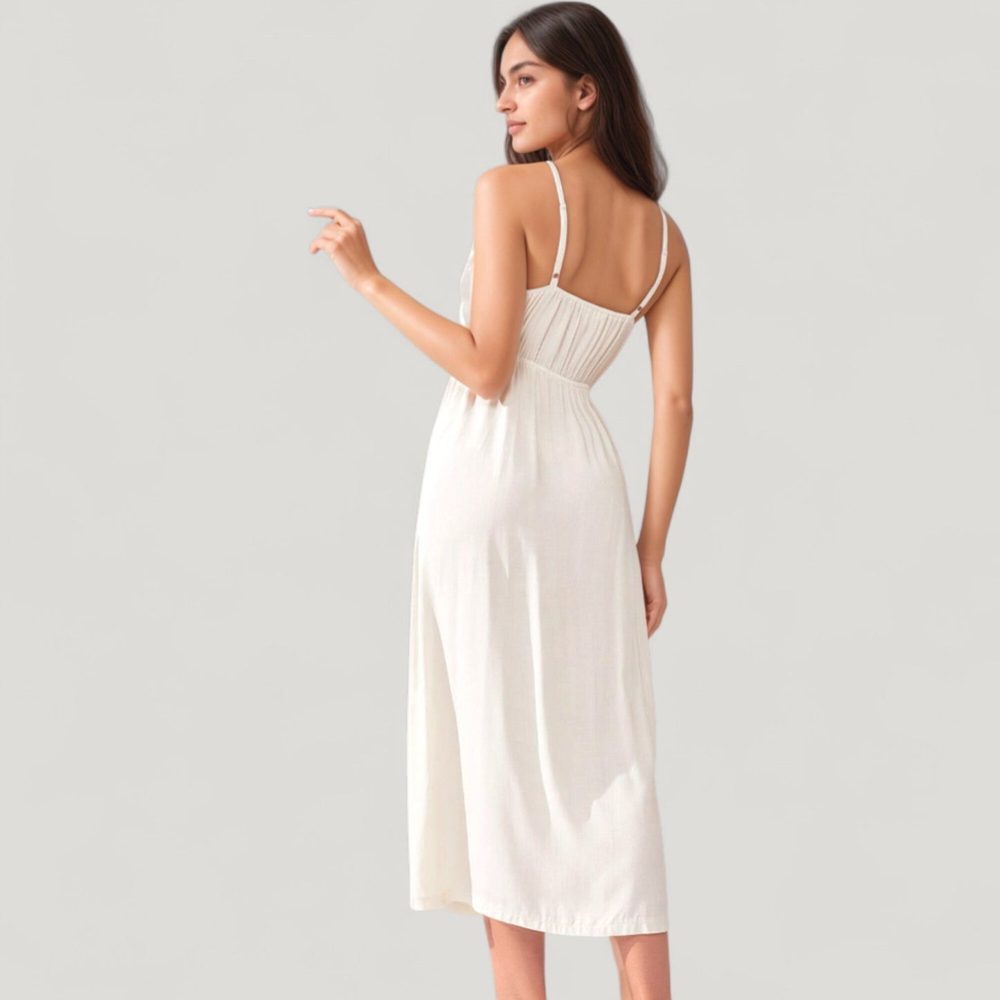 Anna-Kaci Lounge Women's Two-Piece Lounge Nightdress Set with Scoop Neck Button Front and Longline Open Robe