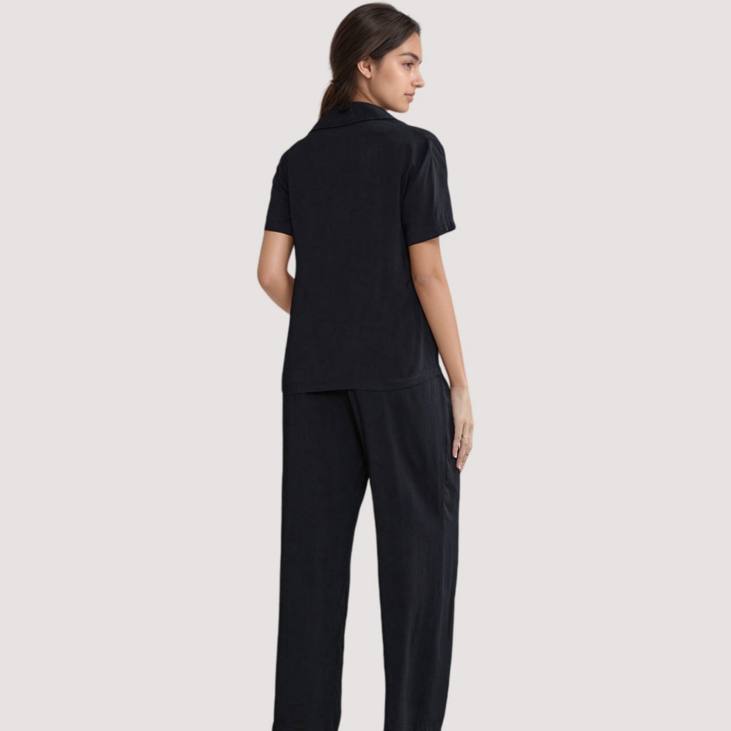Anna-Kaci Lounge Women's 3-Piece Pajama Set with Bralette Top, Button Down Shirt, and Wide Leg Pants