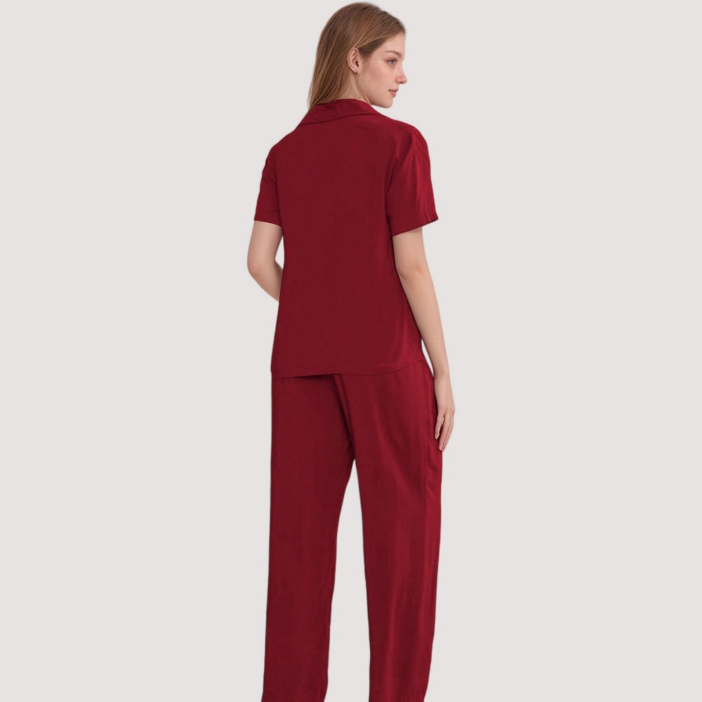 Anna-Kaci Lounge Women's 3-Piece Pajama Set with Bralette Top, Button Down Shirt, and Wide Leg Pants