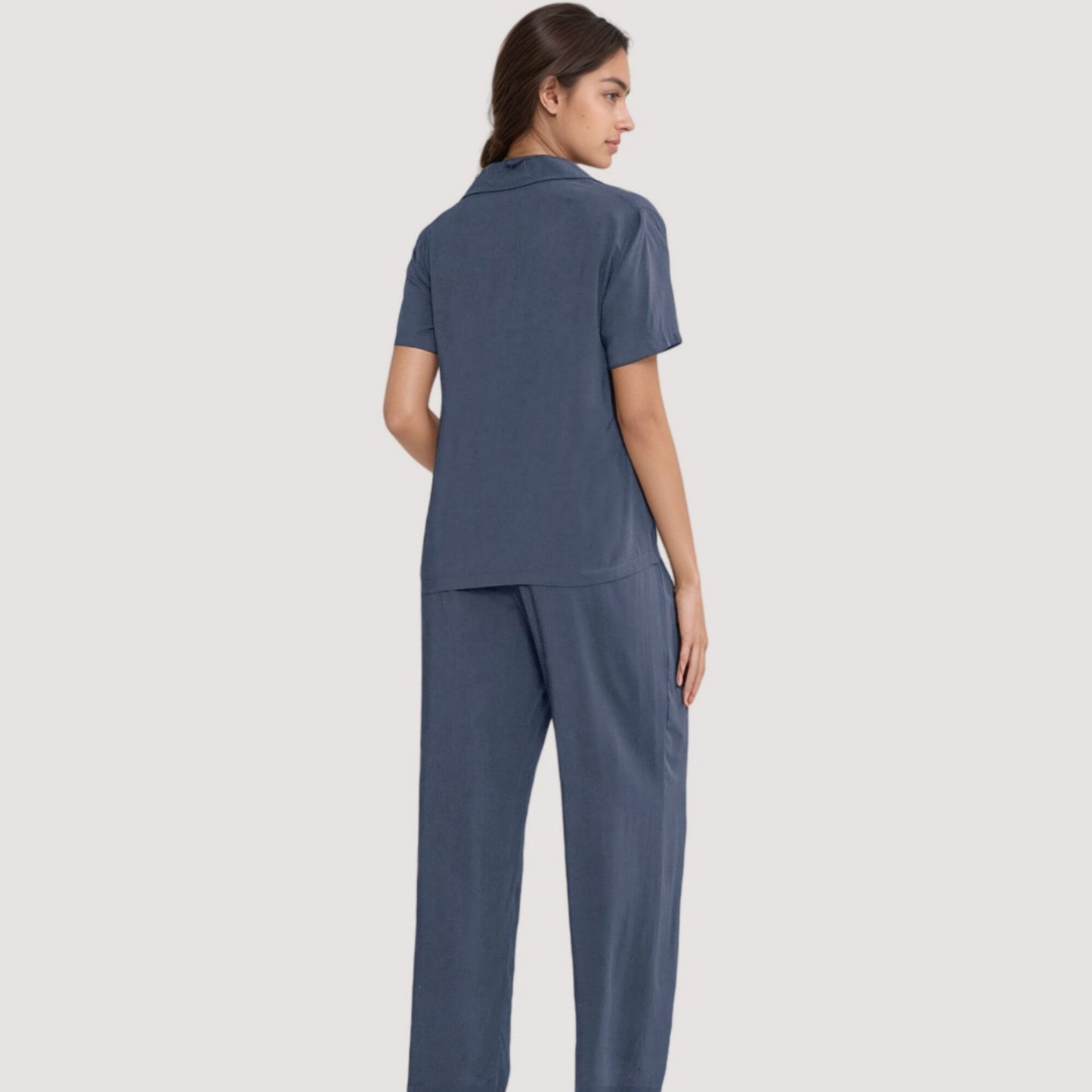 Anna-Kaci Lounge Women's 3-Piece Pajama Set with Bralette Top, Button Down Shirt, and Wide Leg Pants