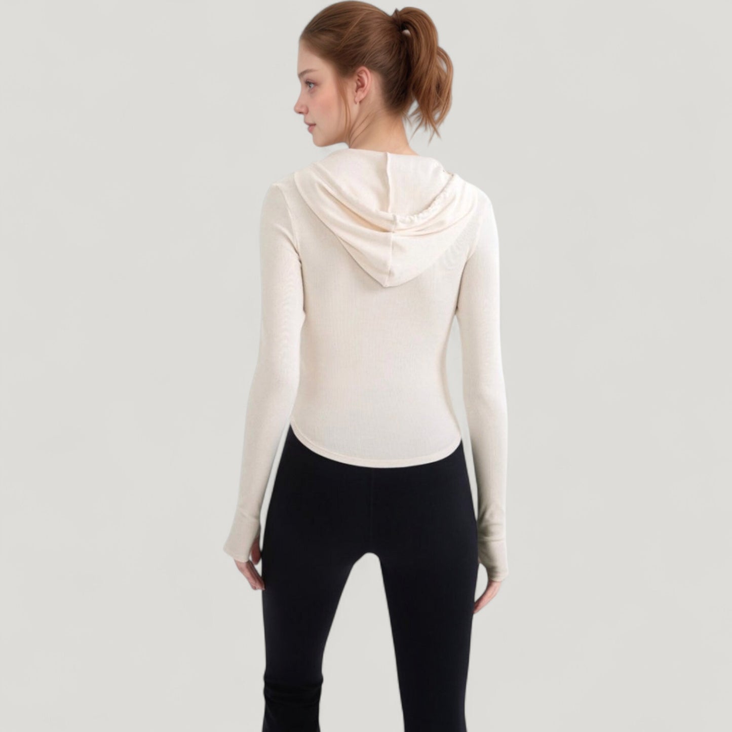 Anna-Kaci Active Women's Long Sleeve Pullover Hoodie Top with Half Zip Front and Thumbhole Cuffs