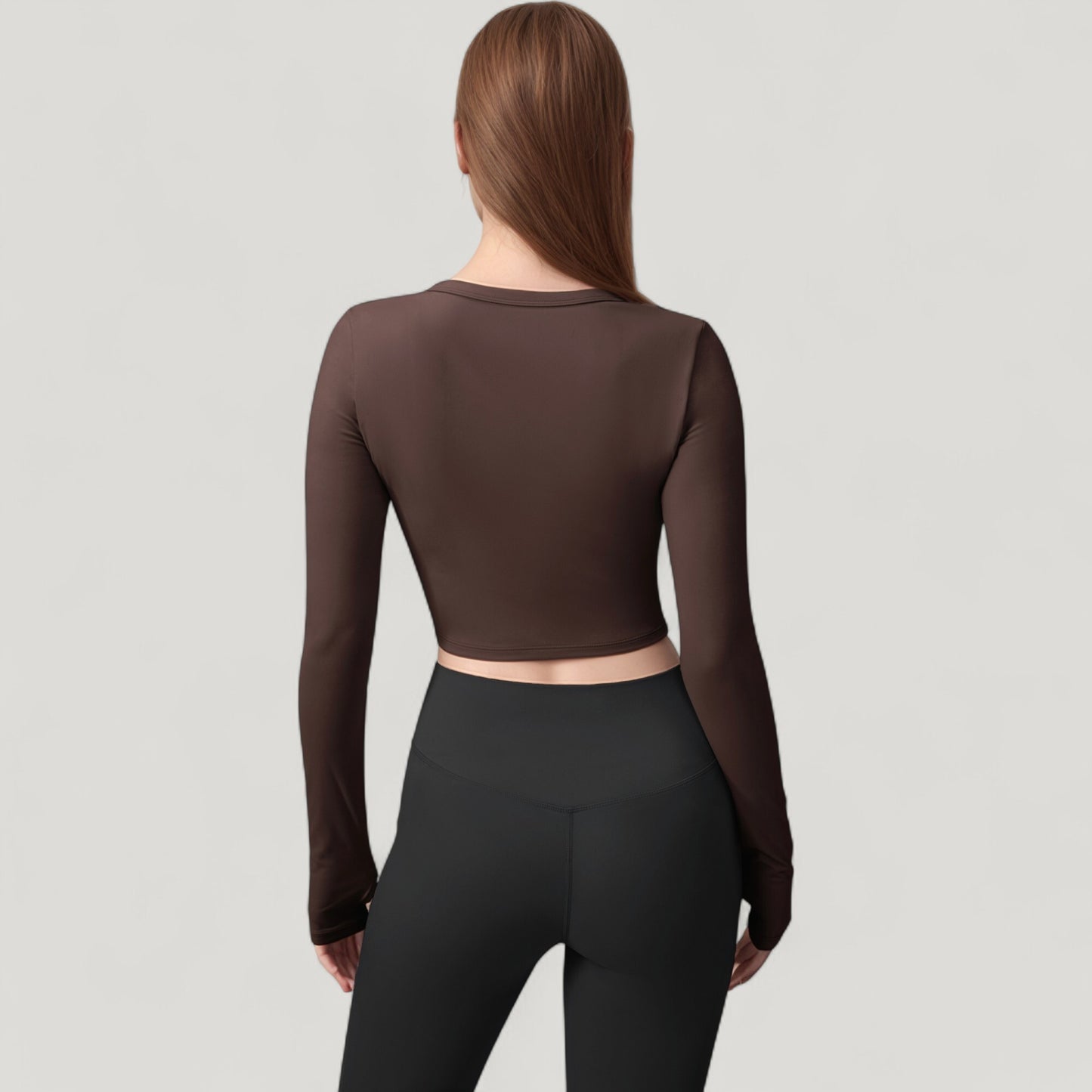 Anna-Kaci Active Women's Long Sleeve Cropped Button Front Top with Fitted Stretch Design