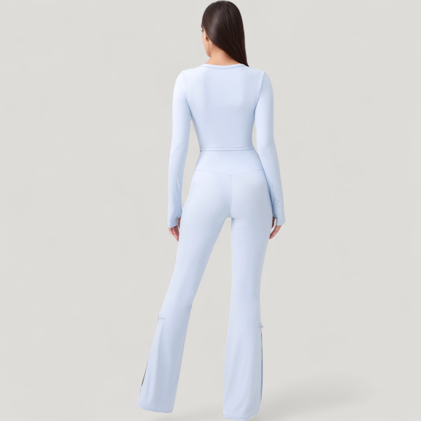 Anna-Kaci Active Women's Long Sleeve Cropped Button Front Top with Fitted Stretch Design