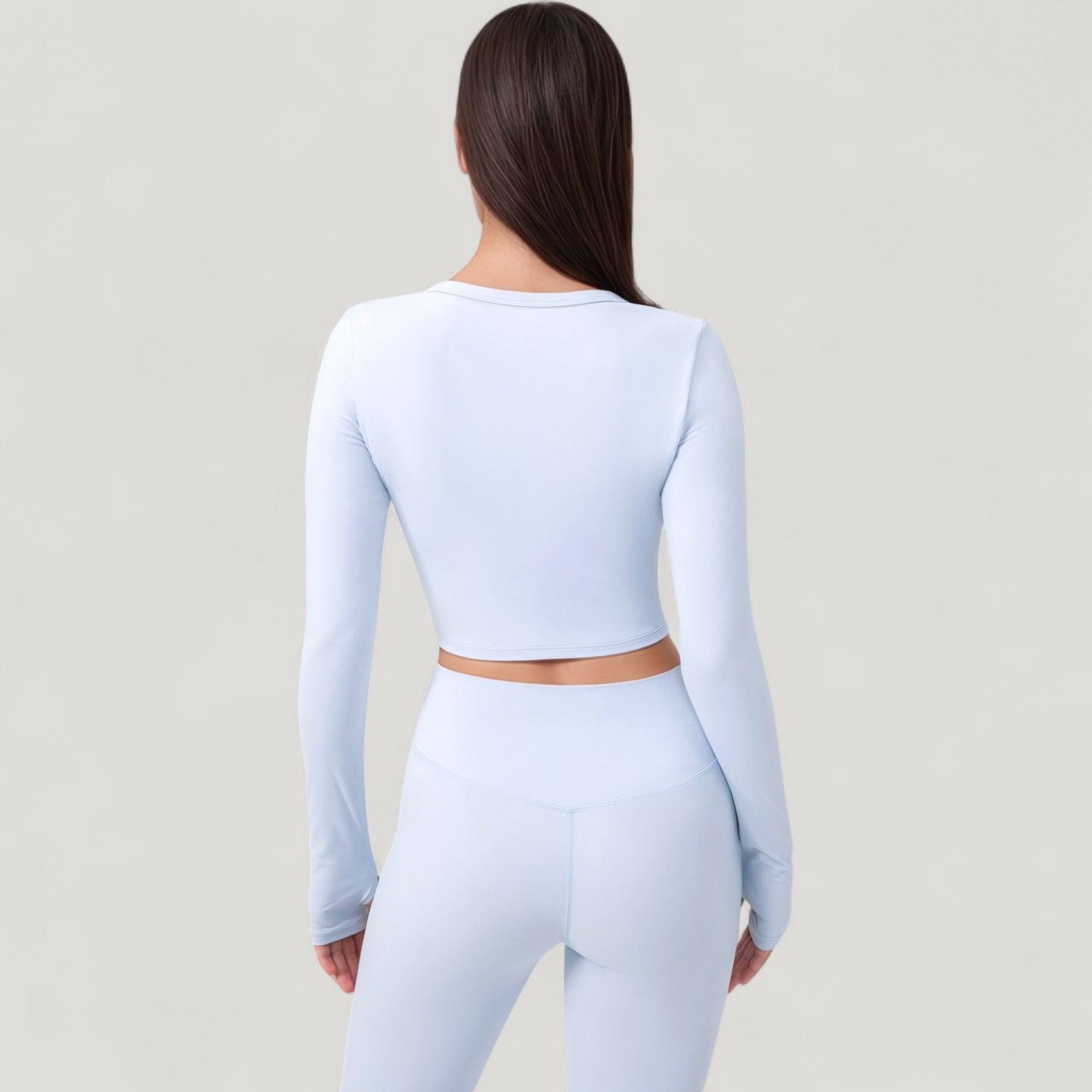 Anna-Kaci Active Women's Long Sleeve Cropped Button Front Top with Fitted Stretch Design