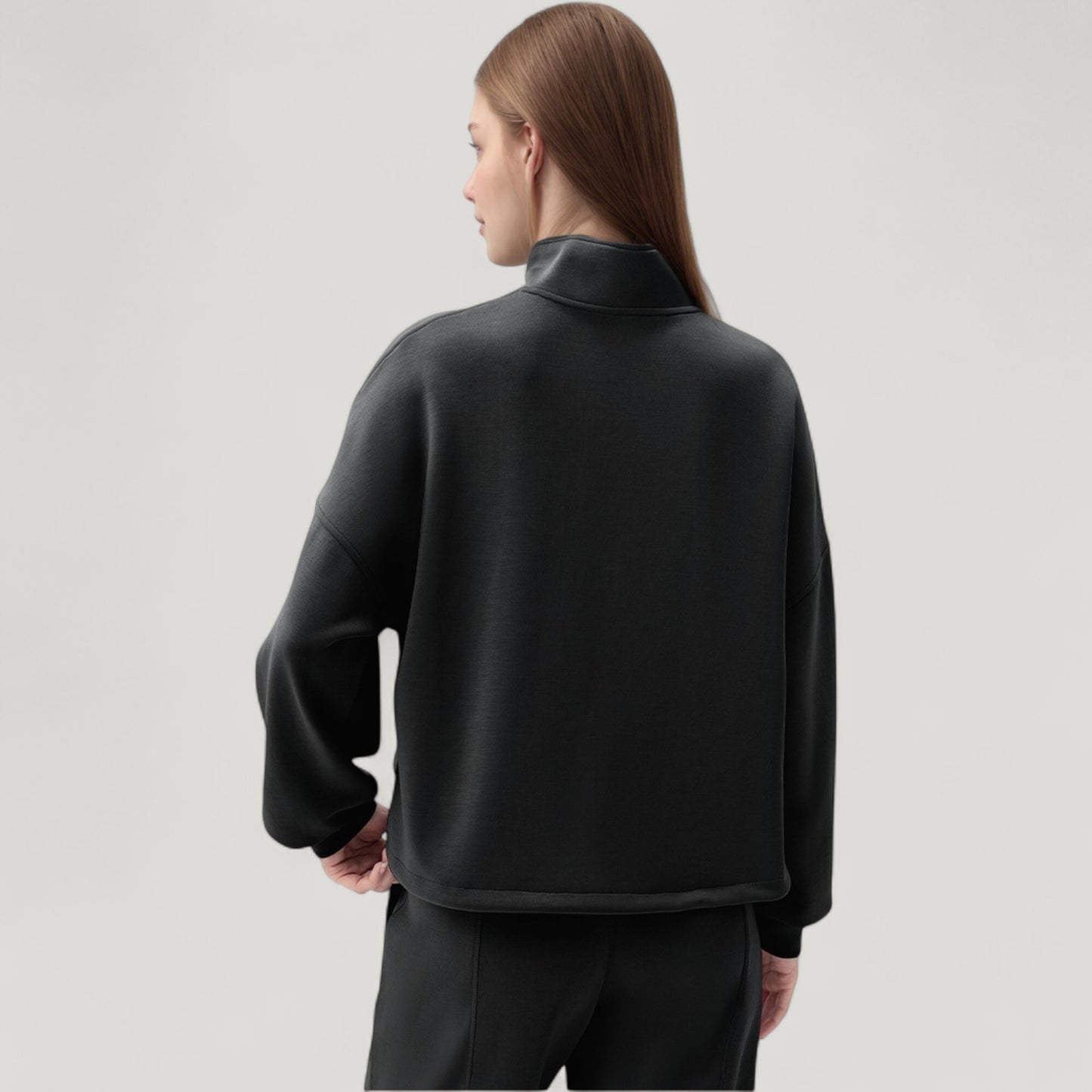 Anna-Kaci Active Women's Long Sleeve Half Zip Pullover Top with High Collar and Relaxed Fit