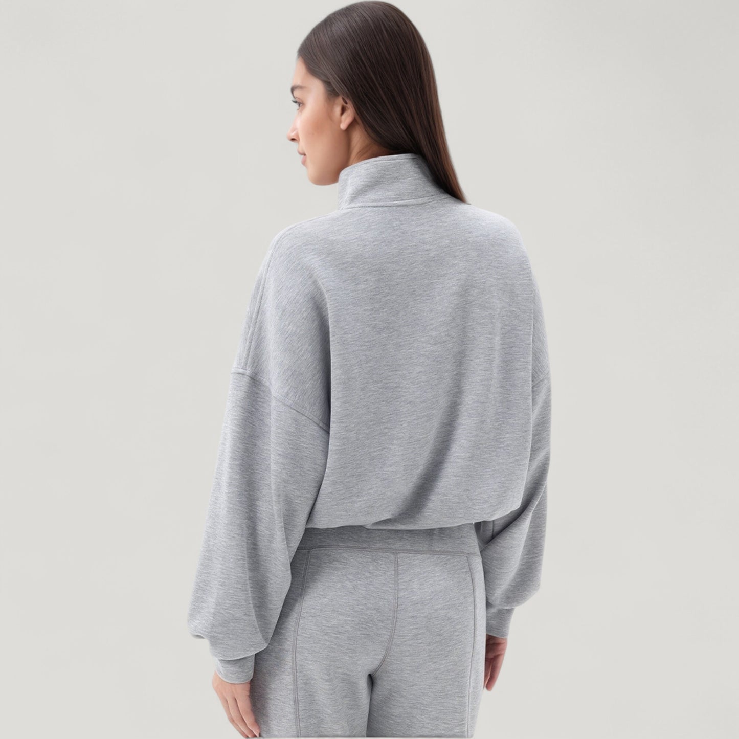 Anna-Kaci Active Women's Long Sleeve Half Zip Pullover Top with High Collar and Relaxed Fit