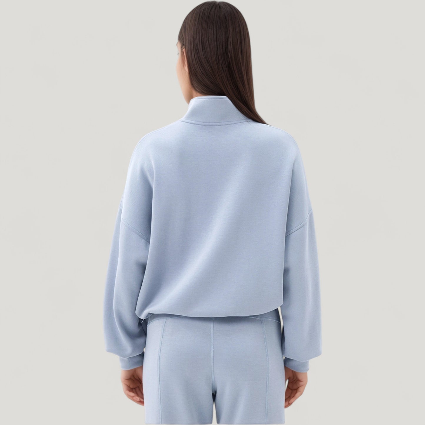 Anna-Kaci Active Women's Long Sleeve Half Zip Pullover Top with High Collar and Relaxed Fit