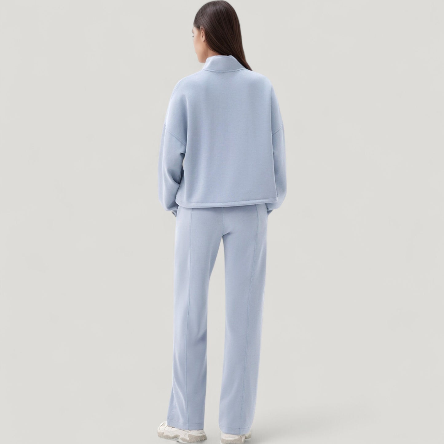 Anna-Kaci Active Women's Long Sleeve Half Zip Pullover Top with High Collar and Relaxed Fit