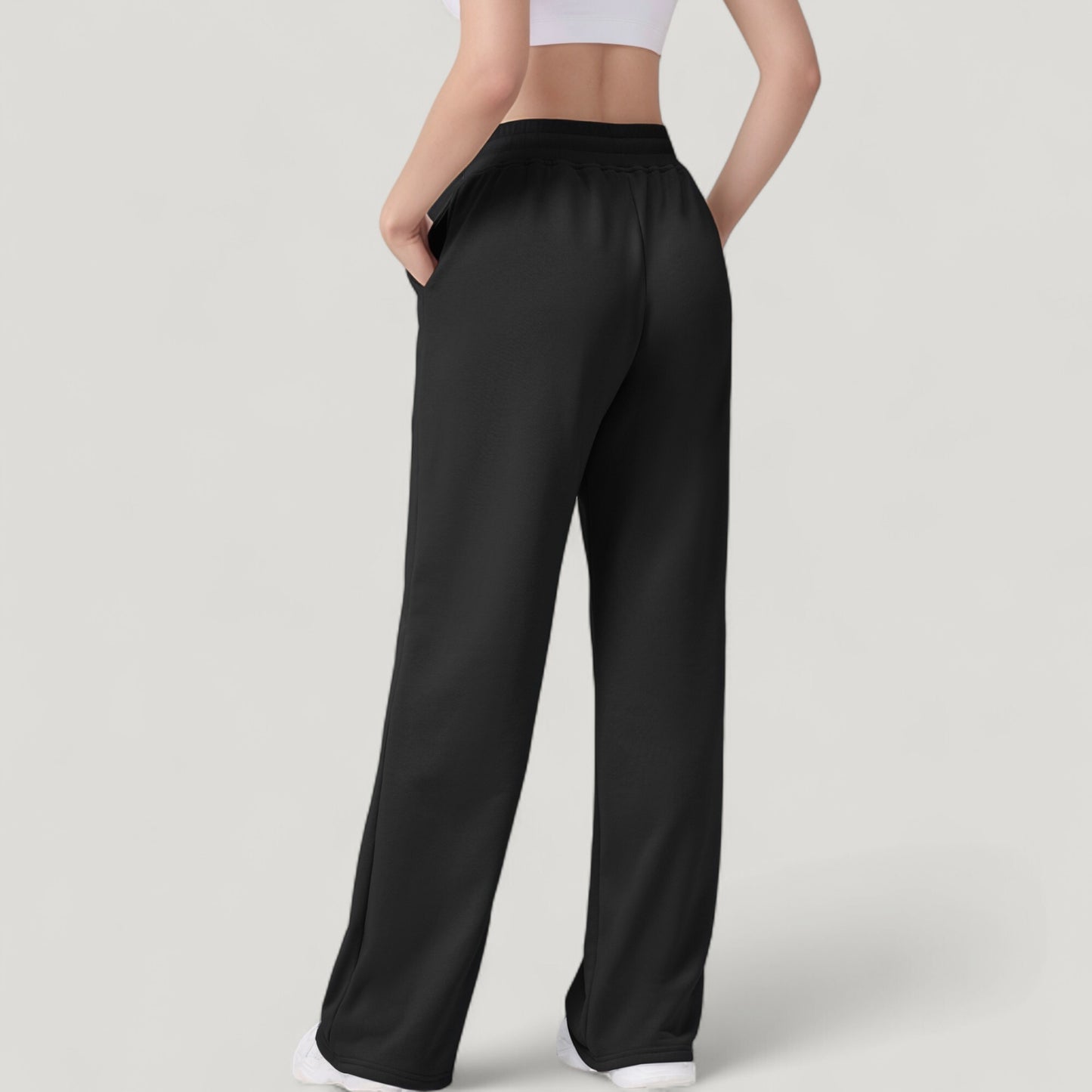 Anna-Kaci Active Women's Wide Leg Lounge Pants with Elastic Waistband and Adjustable Drawstring Closure