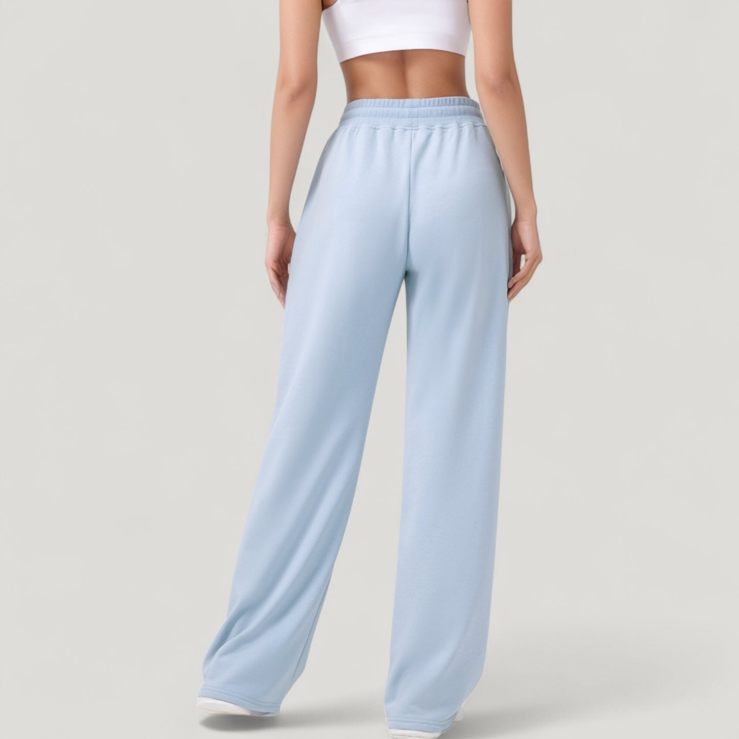 Anna-Kaci Active Women's Wide Leg Lounge Pants with Elastic Waistband and Adjustable Drawstring Closure