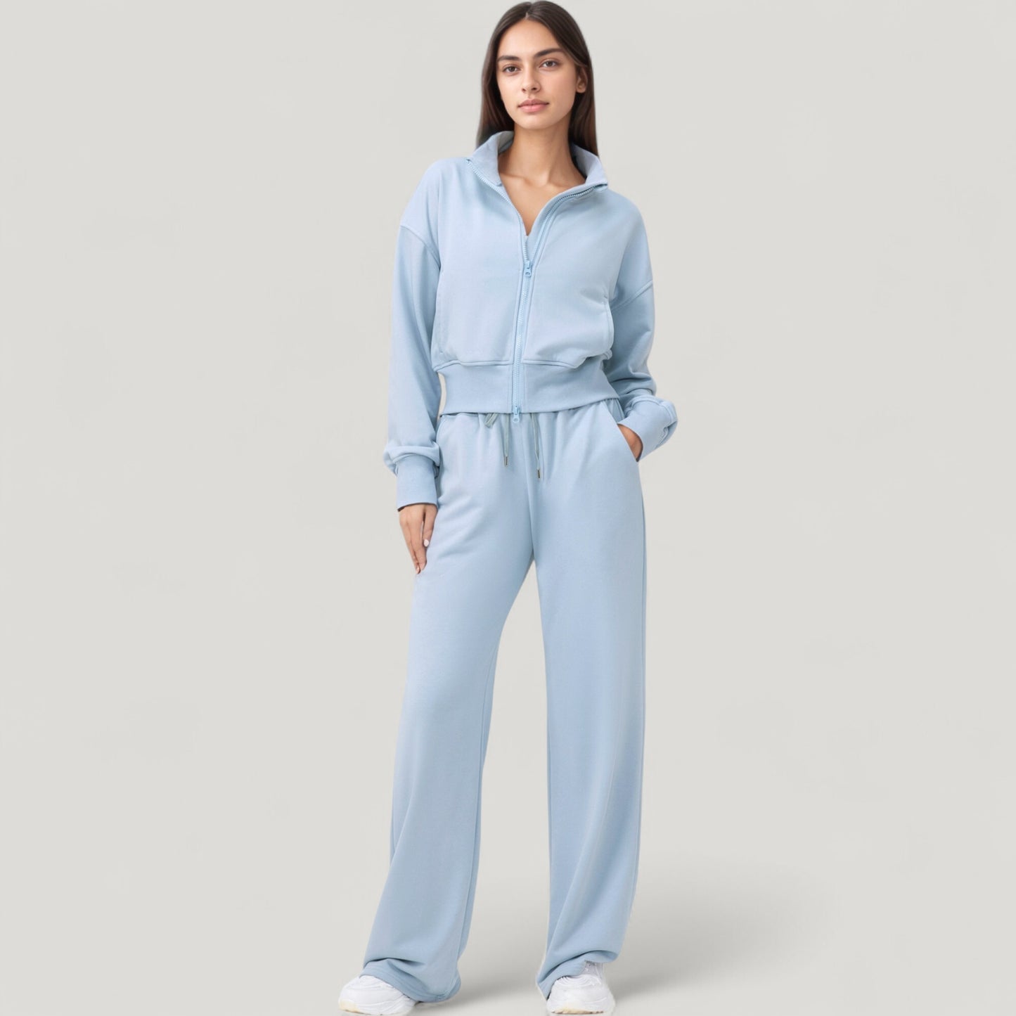 Anna-Kaci Active Women's Wide Leg Lounge Pants with Elastic Waistband and Adjustable Drawstring Closure
