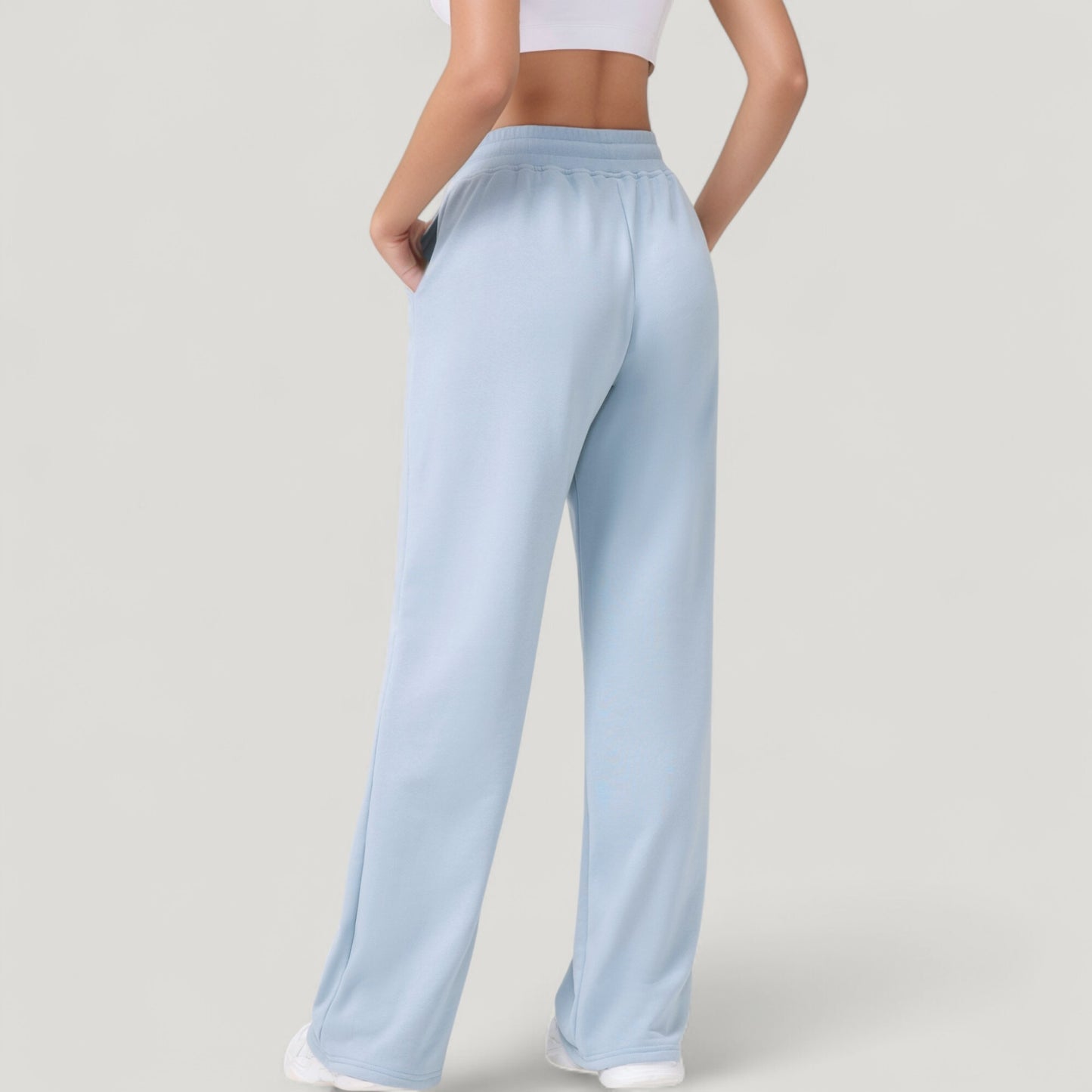 Anna-Kaci Active Women's Wide Leg Lounge Pants with Elastic Waistband and Adjustable Drawstring Closure