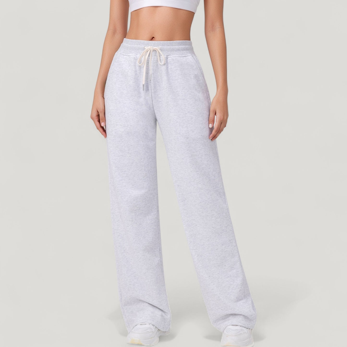 Anna-Kaci Active Women's Wide Leg Lounge Pants with Elastic Waistband and Adjustable Drawstring Closure