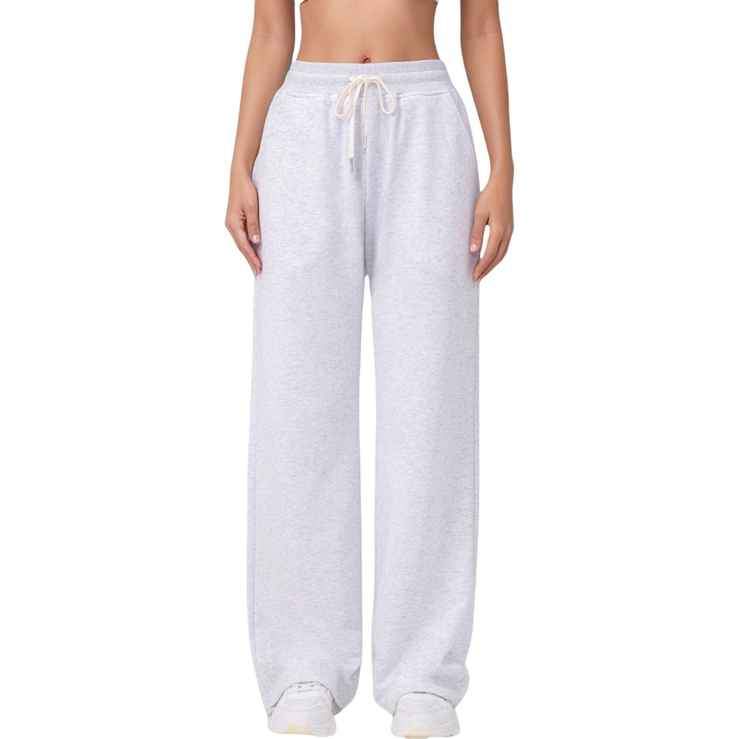 Anna-Kaci Active Women's Wide Leg Lounge Pants with Elastic Waistband and Adjustable Drawstring Closure
