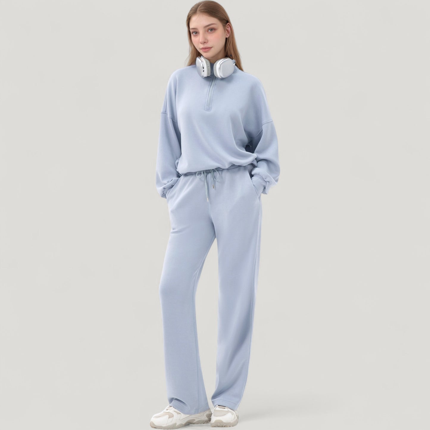 Anna-Kaci Active Women's Wide Leg Lounge Pants with Elastic Drawstring Waist