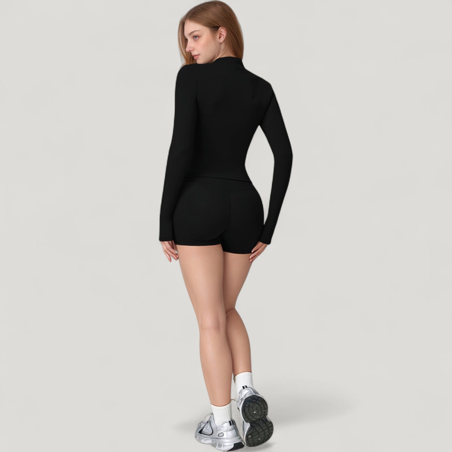 Anna-Kaci Active Women's Long Sleeve Zip-Up Athletic Jacket with Thumbholes and High Neckline