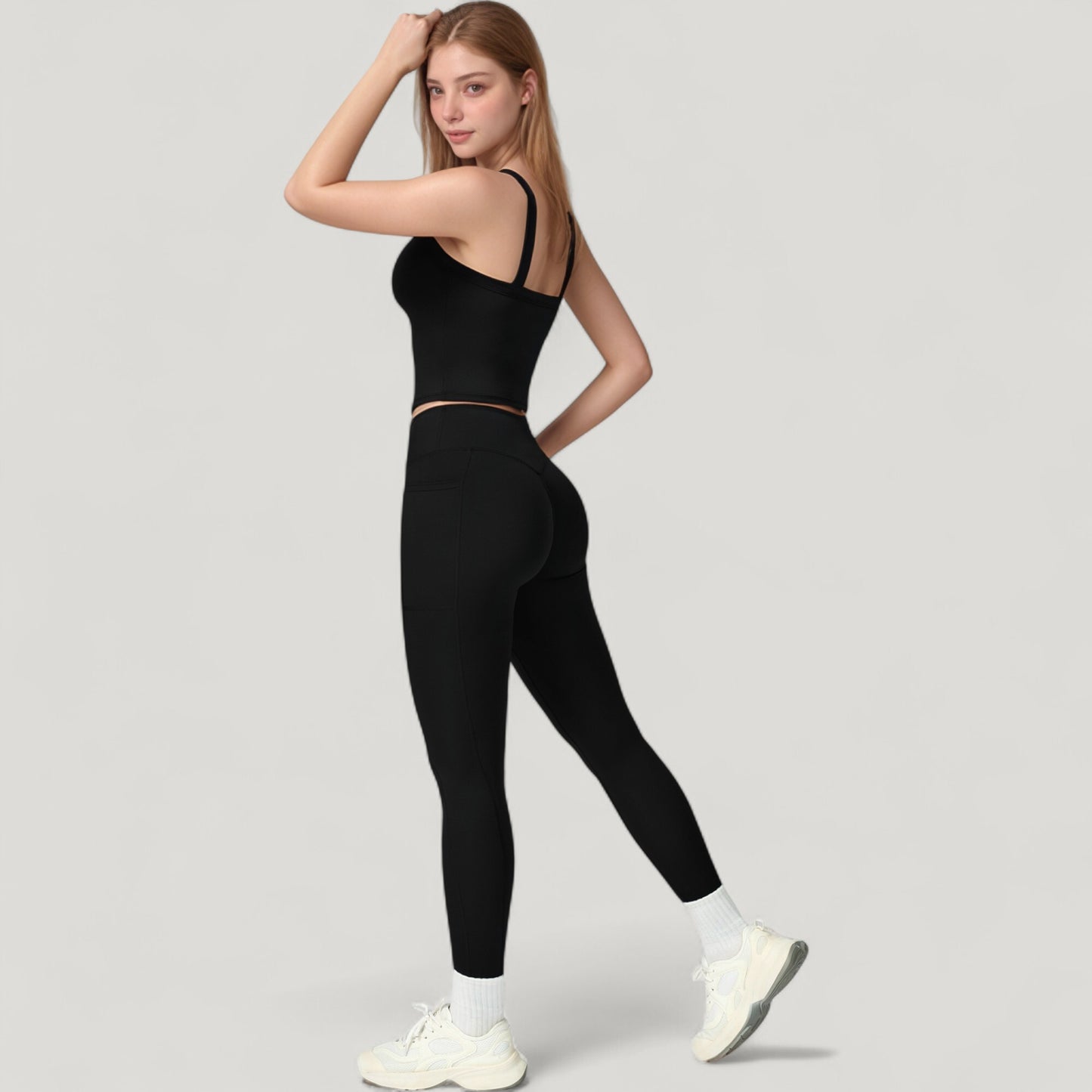 Anna-Kaci Active Women's High Waist Crossover Lounge Leggings with Full Length Slim Fit and Flattering Waistband